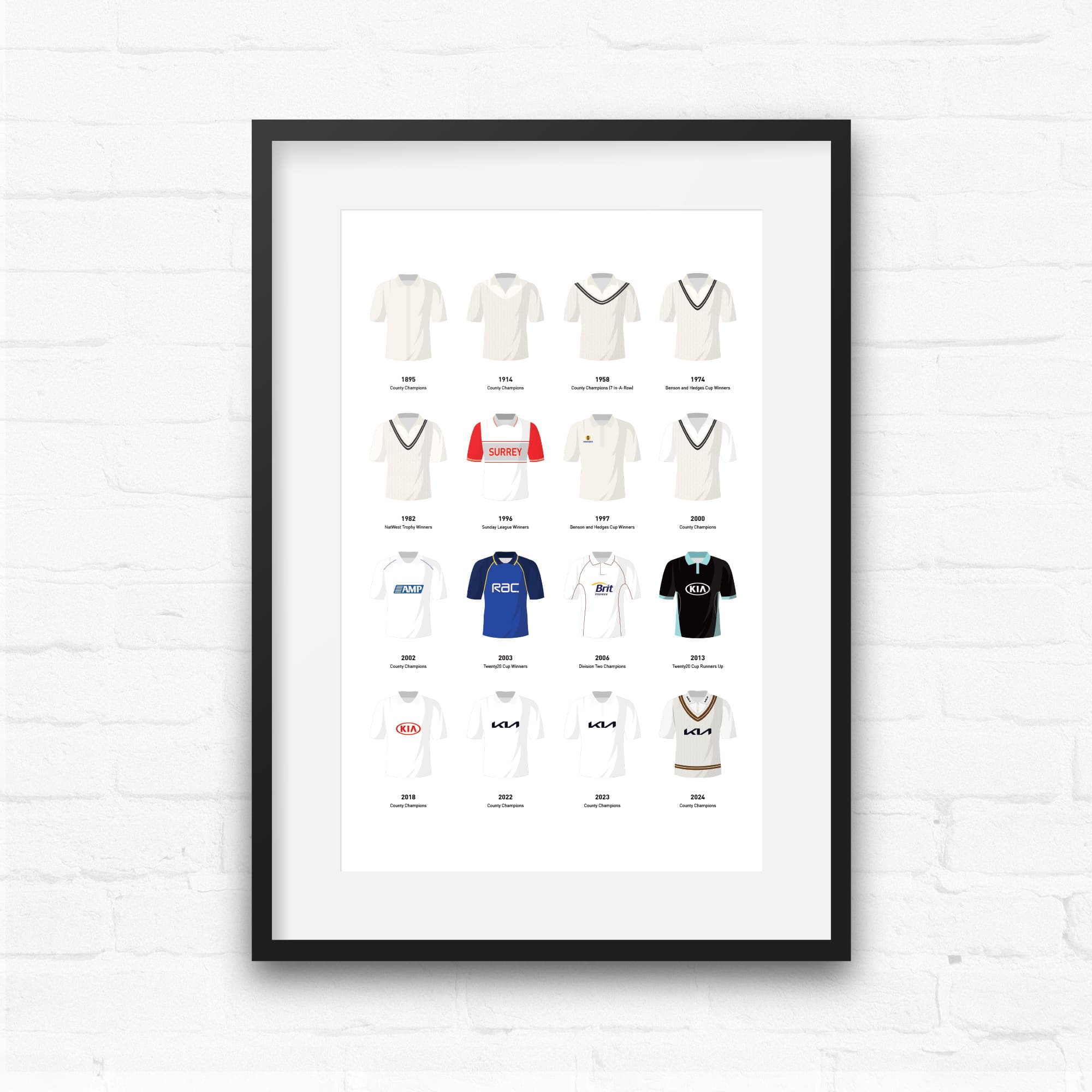 Surrey Cricket Classic Kits Cricket Team Print