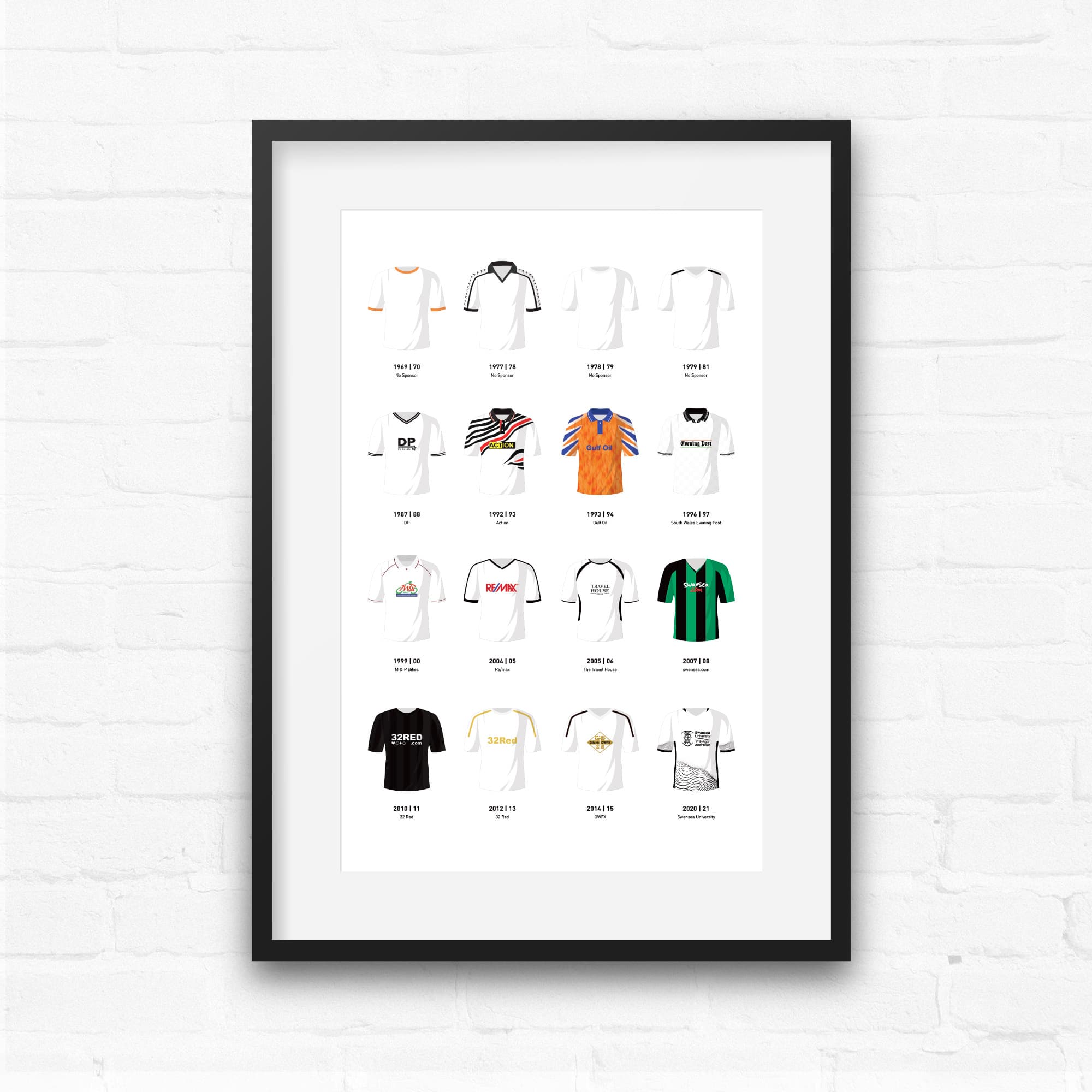 Swansea Classic Kits Football Team Print Good Team On Paper