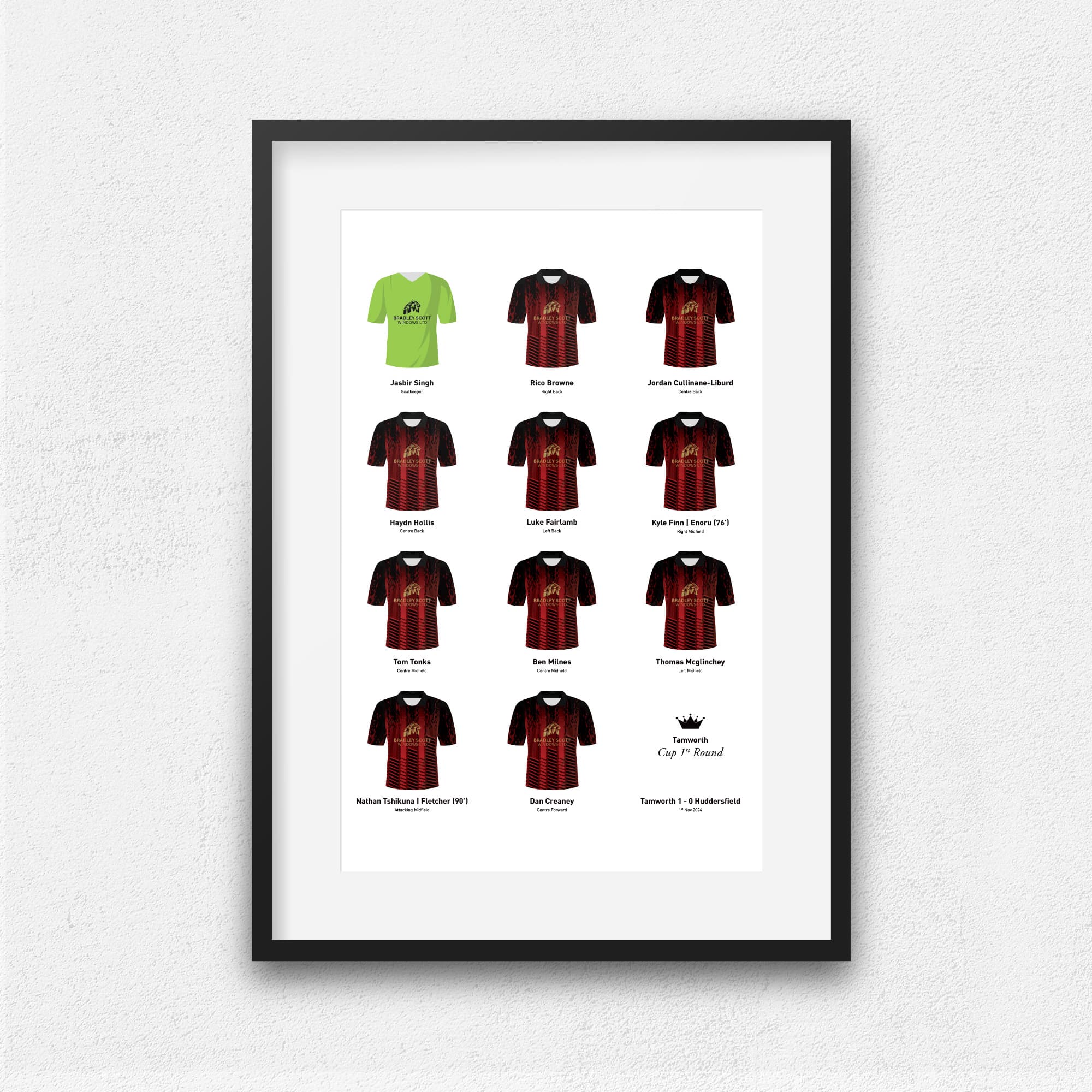 Tamworth 2024 Cup 1st Round Football Team Print
