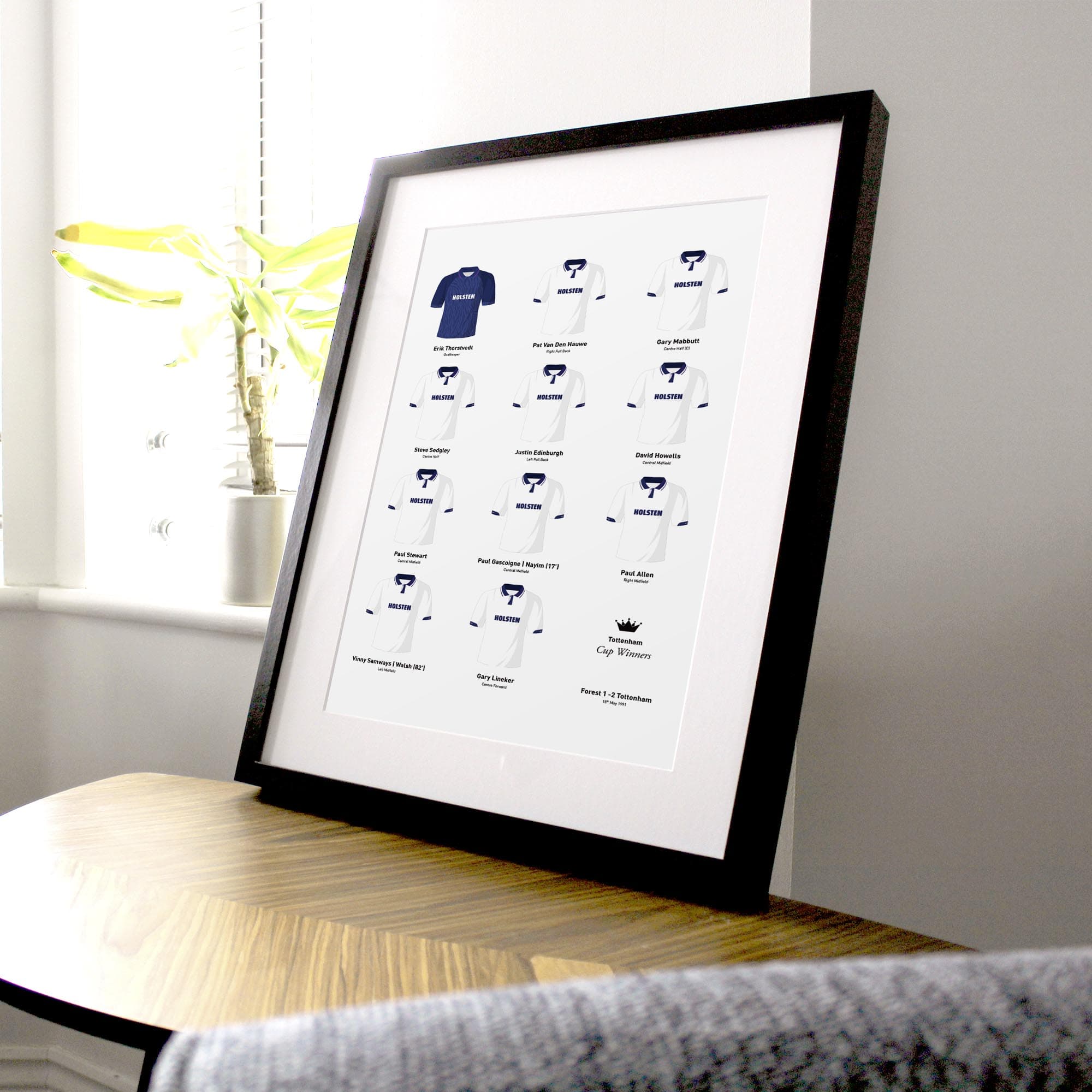 Tottenham 1991 Cup Winners Football Team Print Good Team On Paper