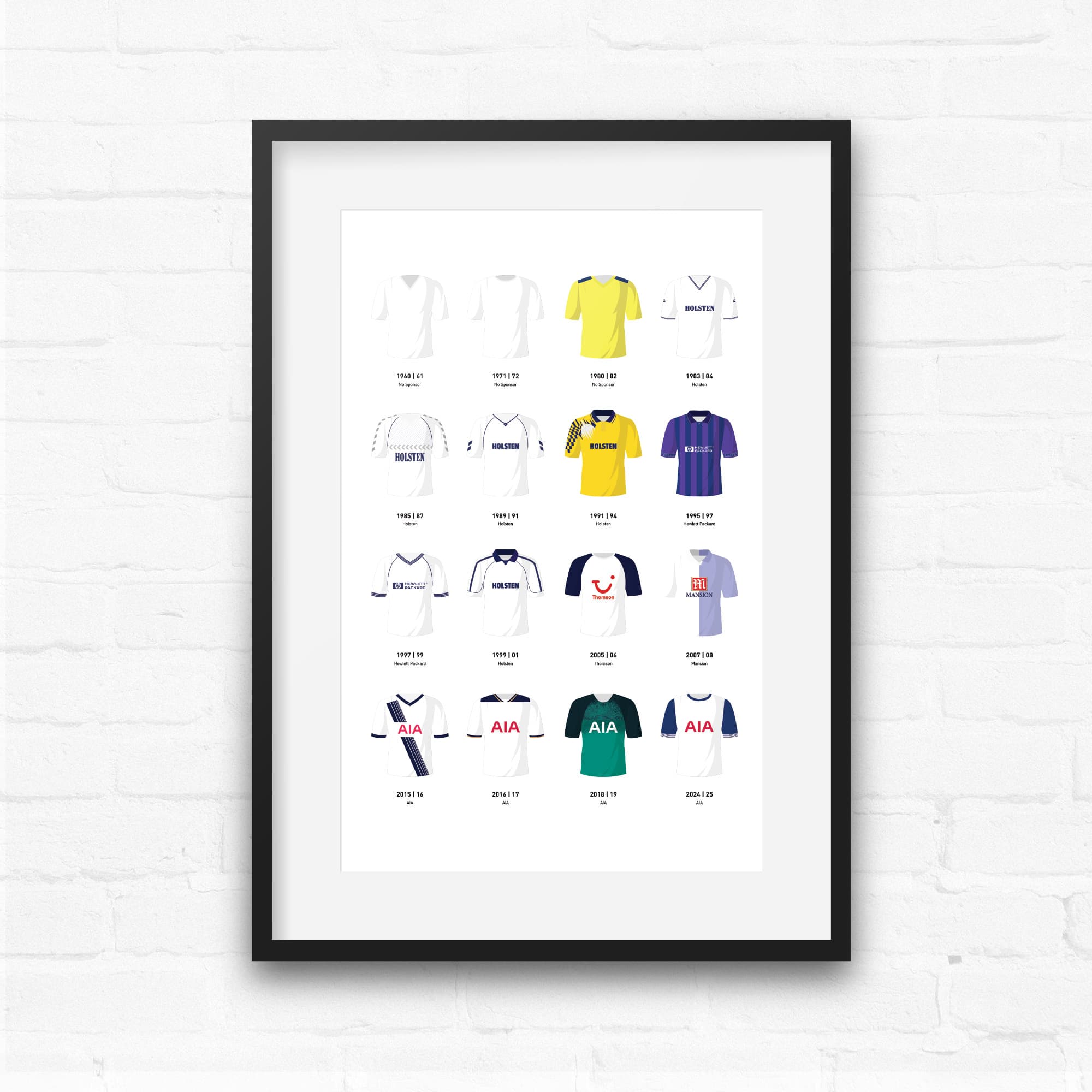 Tottenham Classic Kits Football Team Print