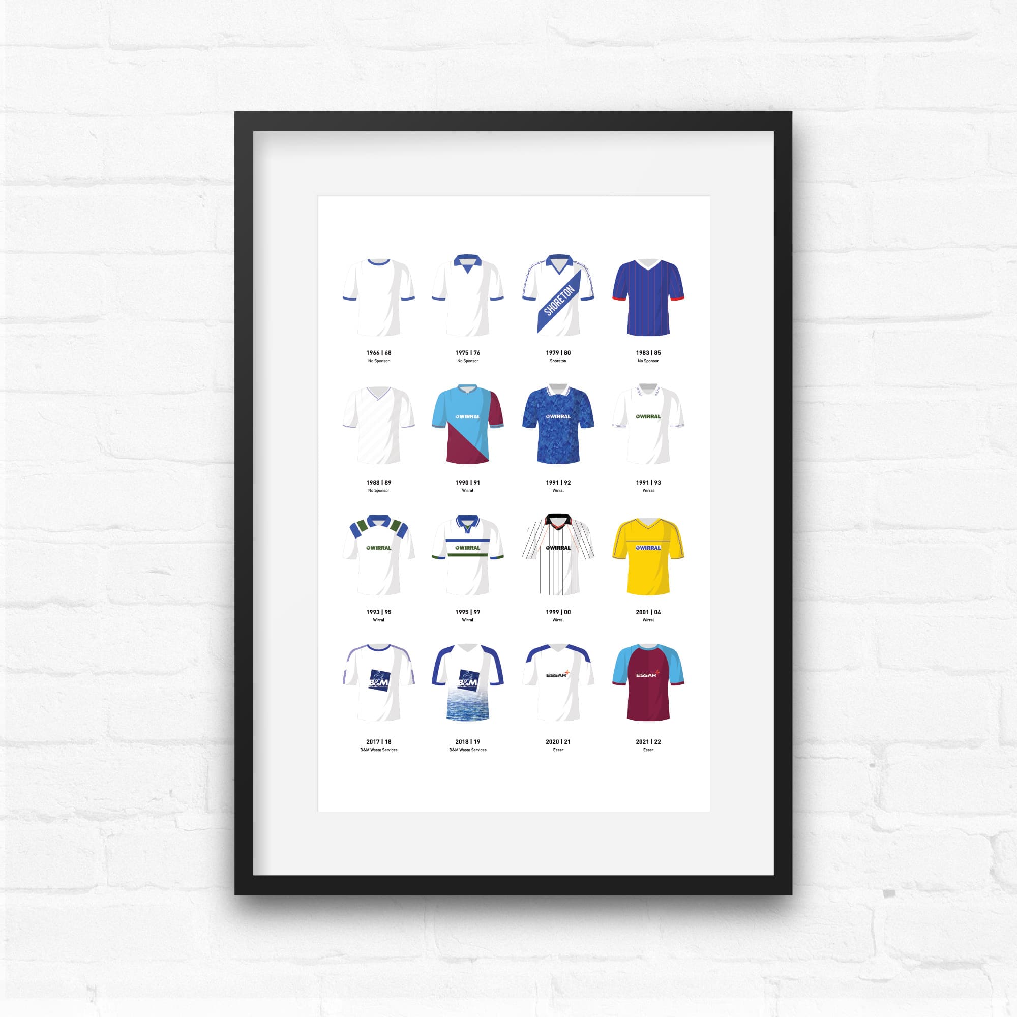 Tranmere Classic Kits Football Team Print Good Team On Paper