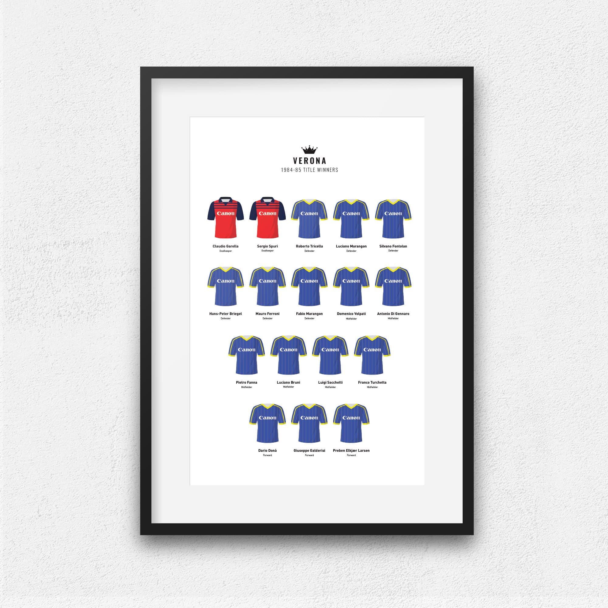 Verona 1985 Title Winners Football Team Print