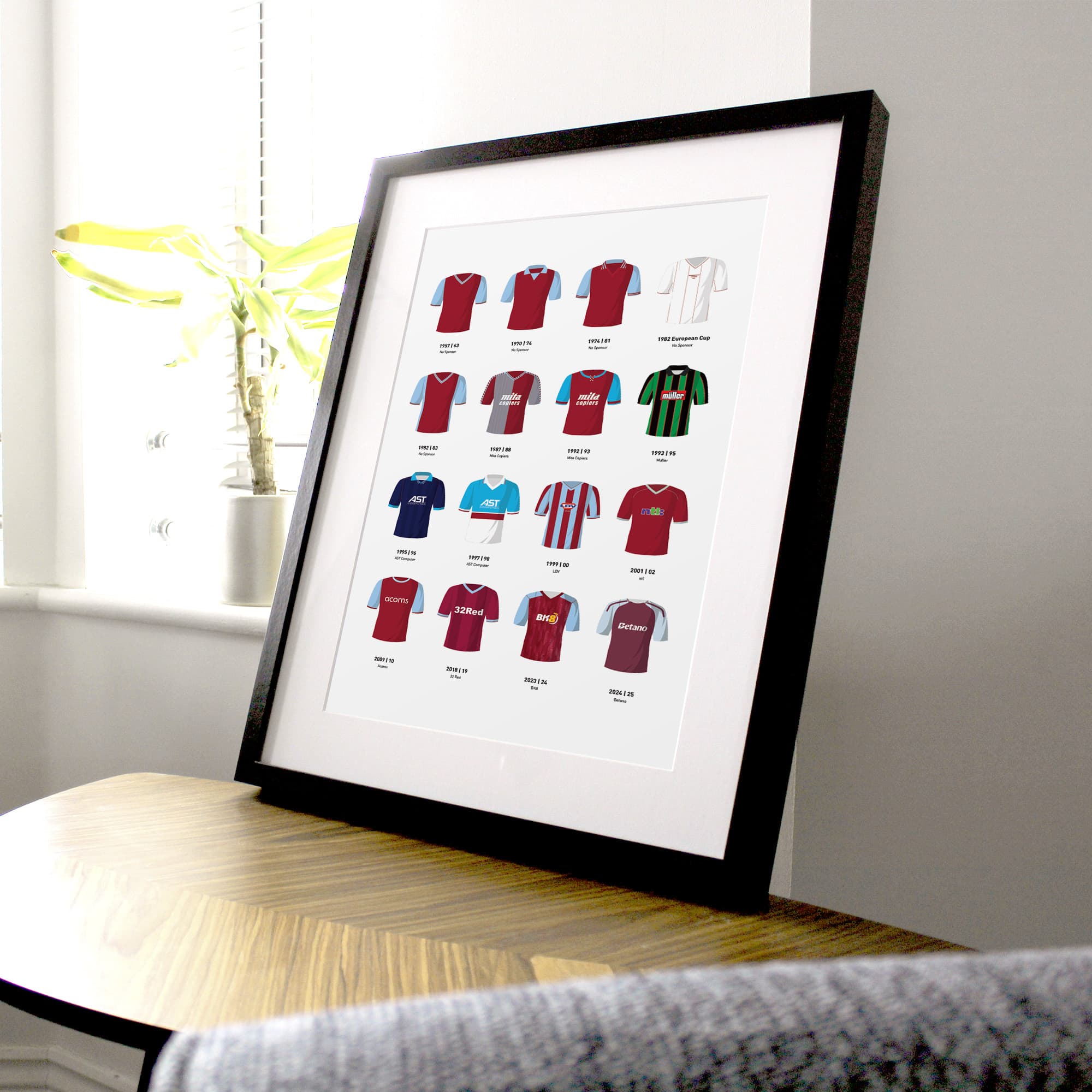 Villa Classic Kits Football Team Print