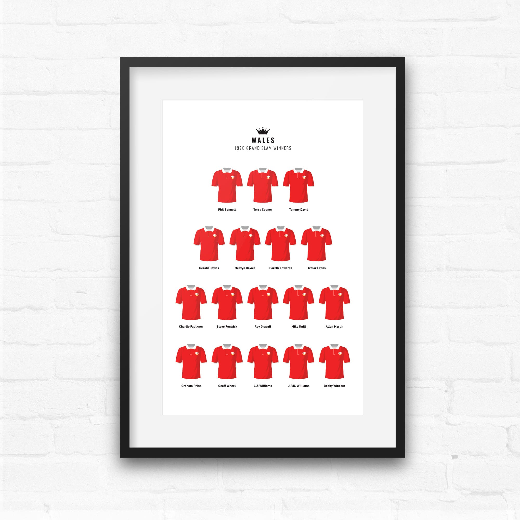 Wales Rugby Union 1976 Grand Slam Winners Team Print