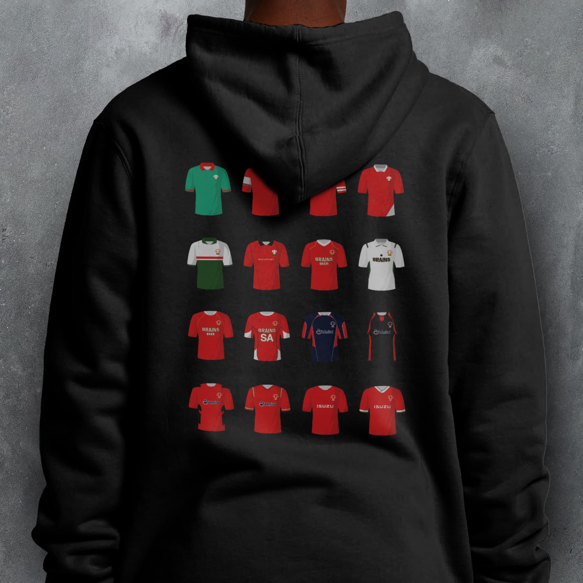 Wales Rugby Union Classic Kits Hoodie