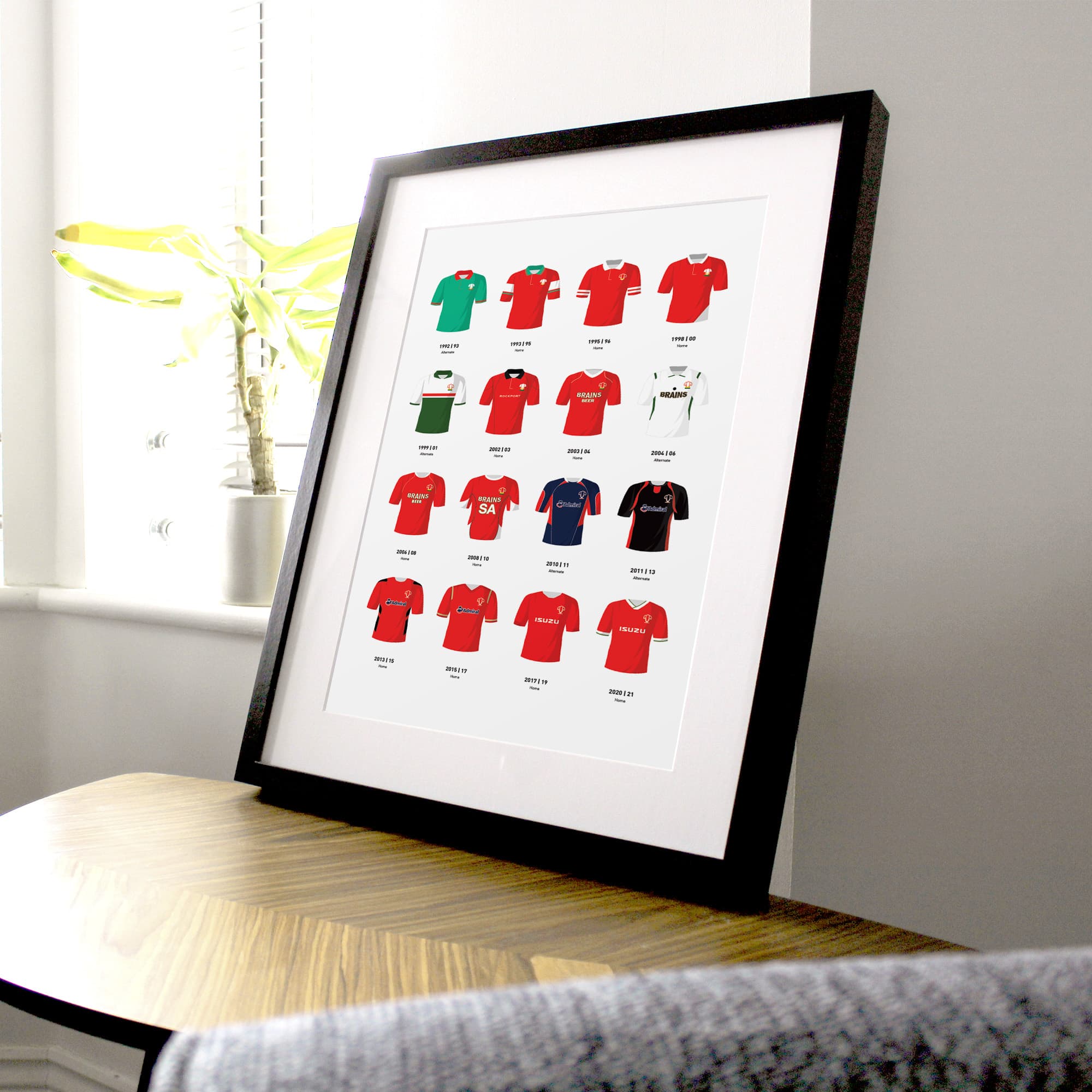 Wales Classic Kits Rugby Union Team Print