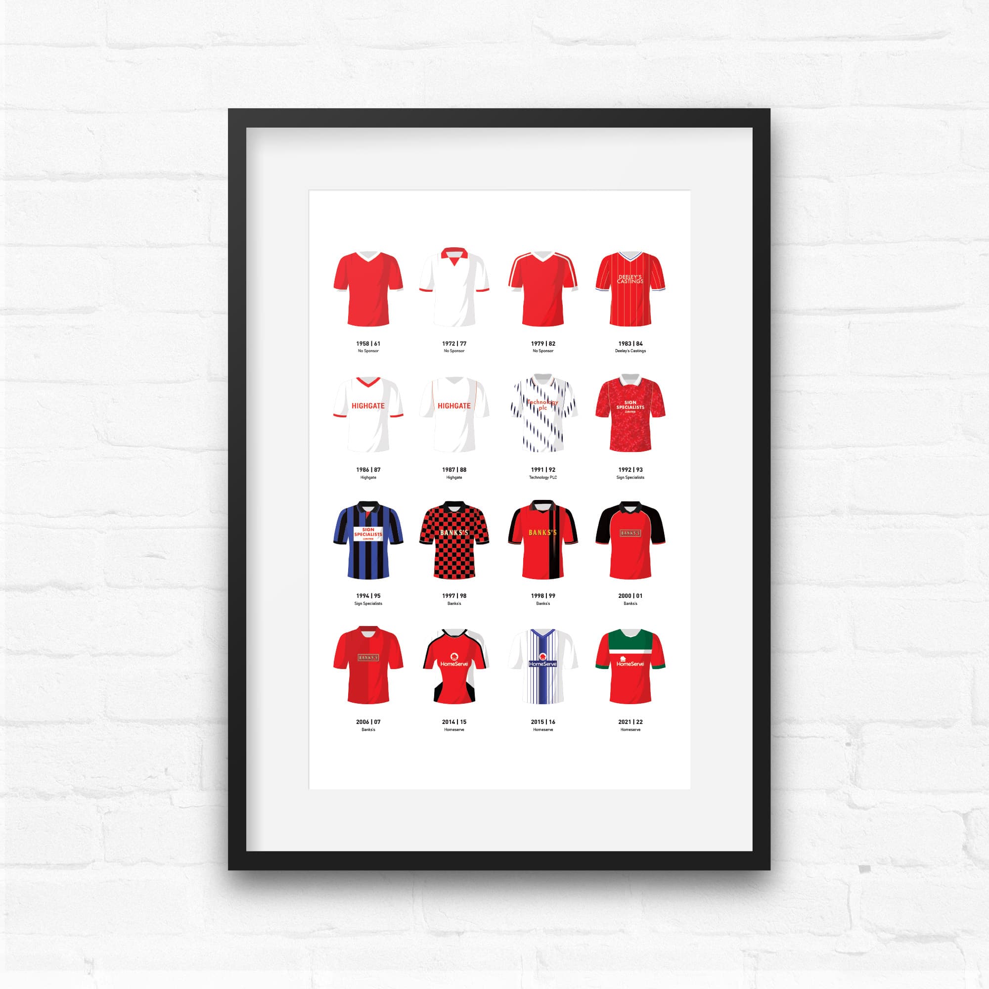 Walsall Classic Kits Football Team Print Good Team On Paper