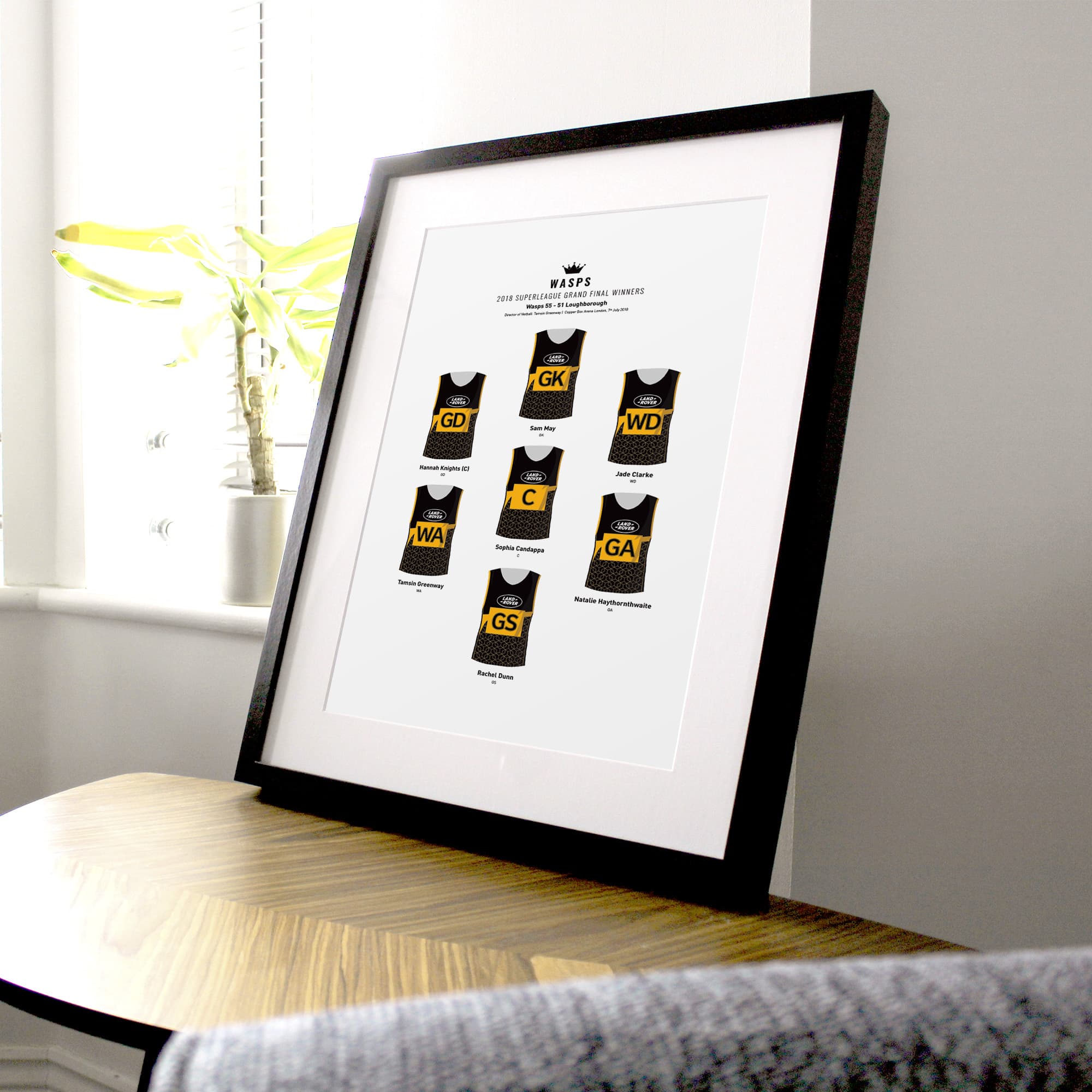 Wasps Netball 2018 Super League Winners Print