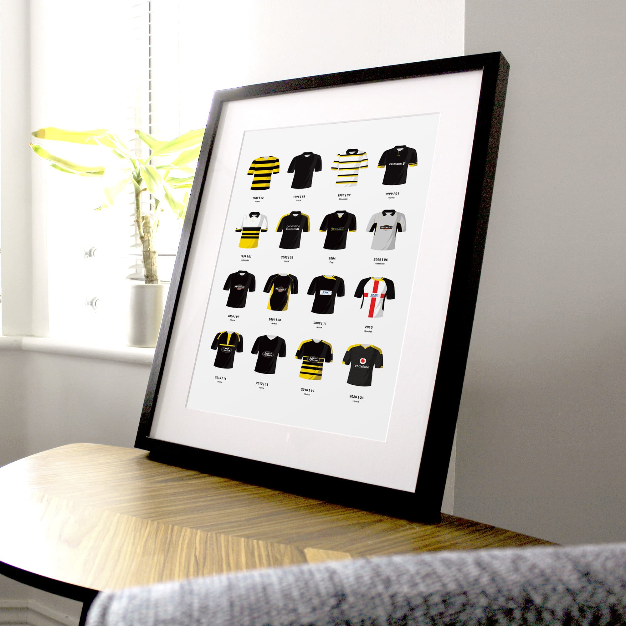 Wasps Classic Kits Rugby Union Team Print