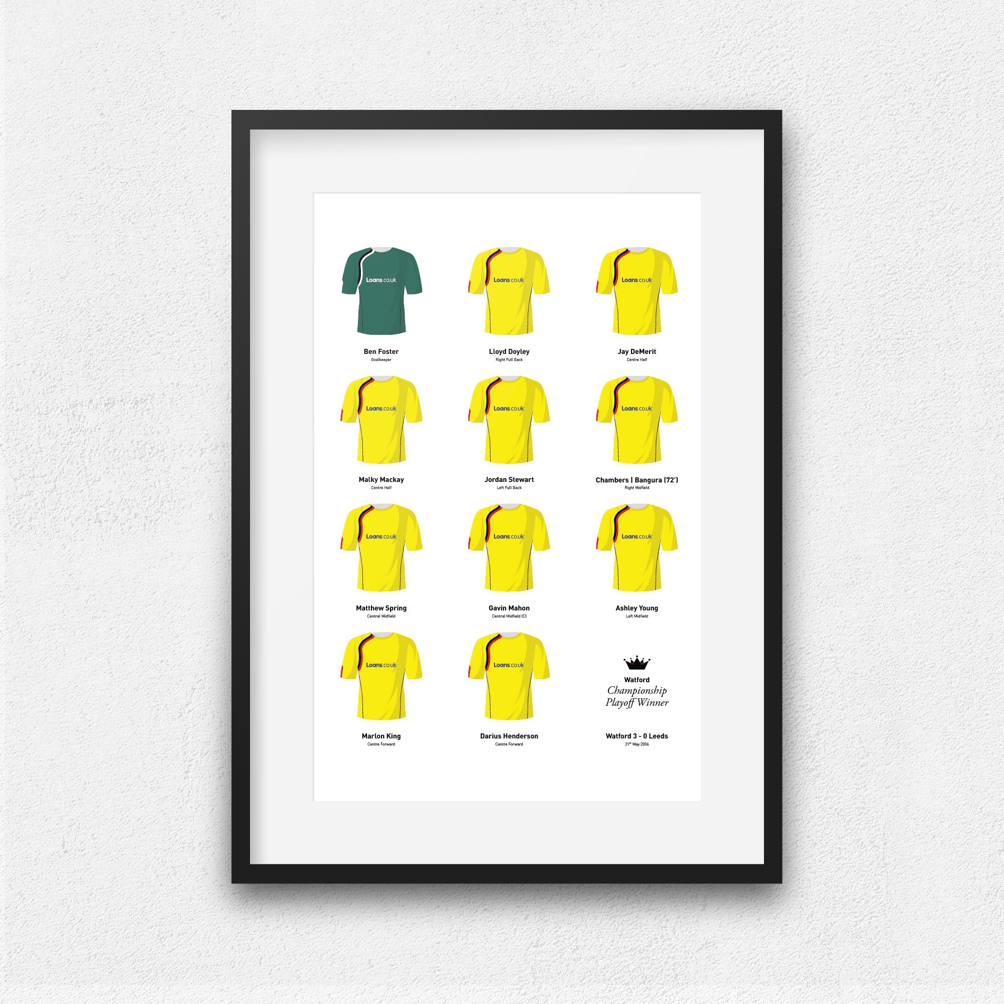 Watford 2006 Championship Playoff Final Winners Football Team Print Good Team On Paper