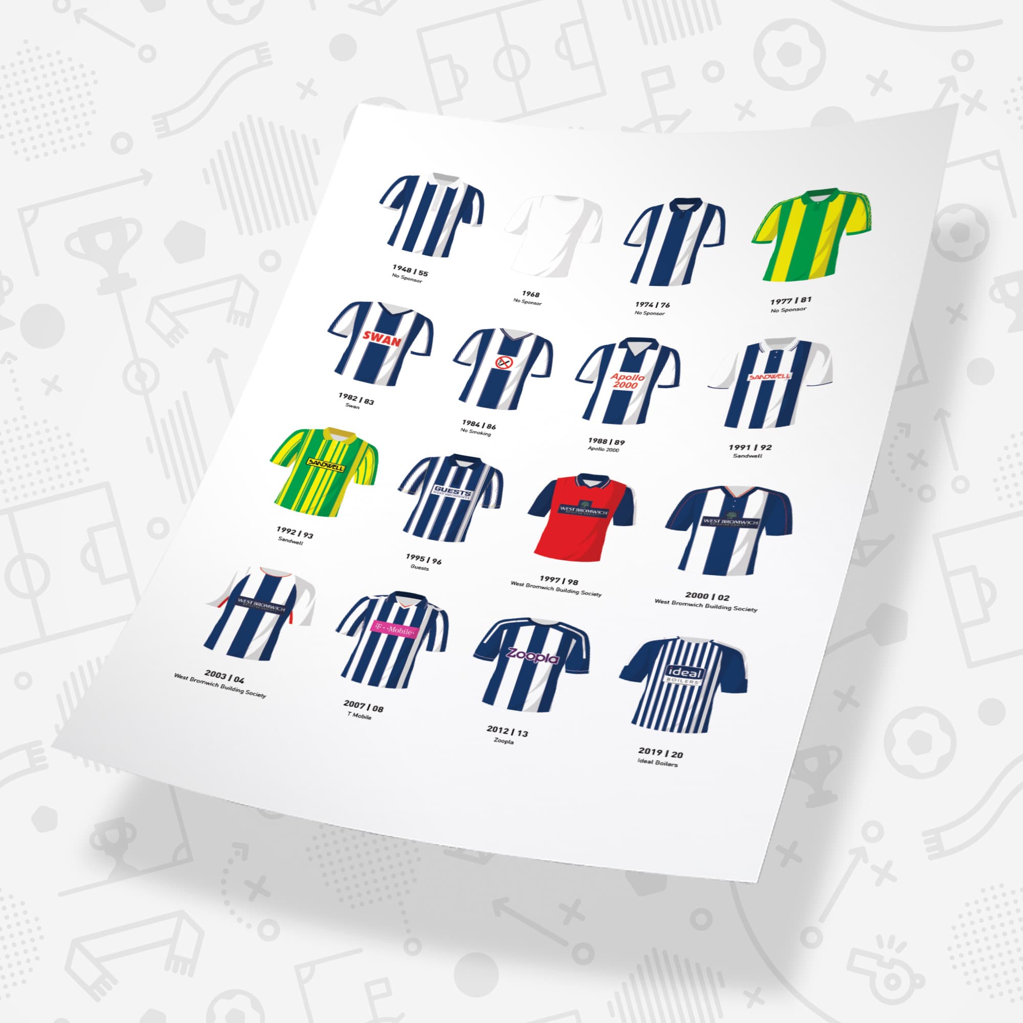 West Brom Classic Kits Football Team Print Good Team On Paper