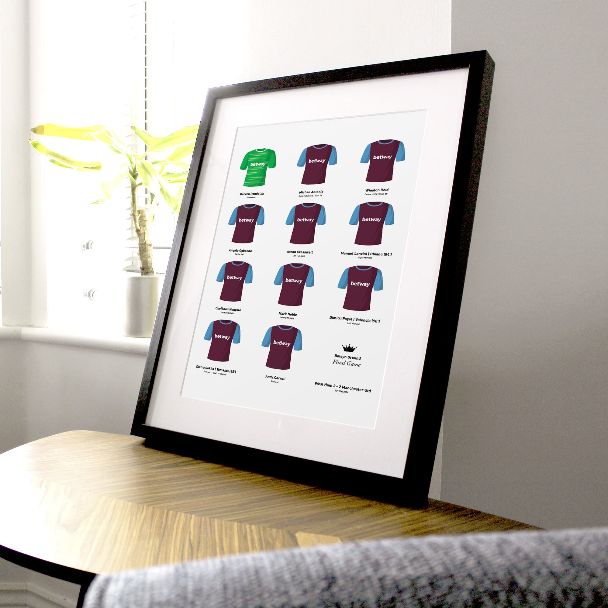 West Ham 2016 'Last Game at the Boleyn' Football Team Print Good Team On Paper
