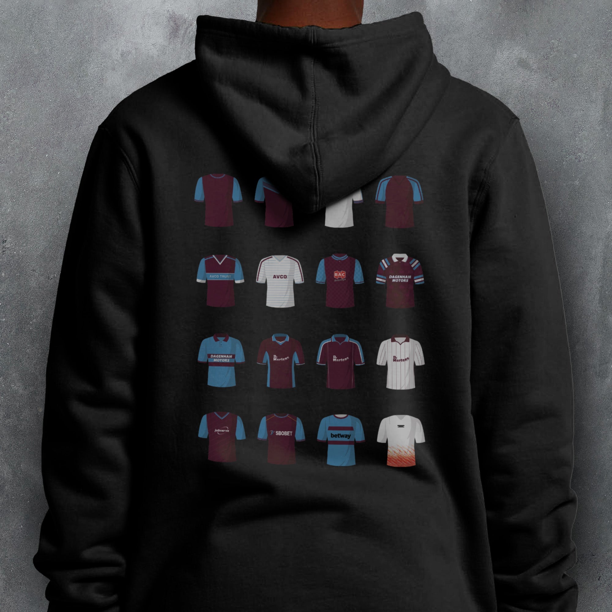 West Ham Classic Kits Football Hoodie Good Team On Paper
