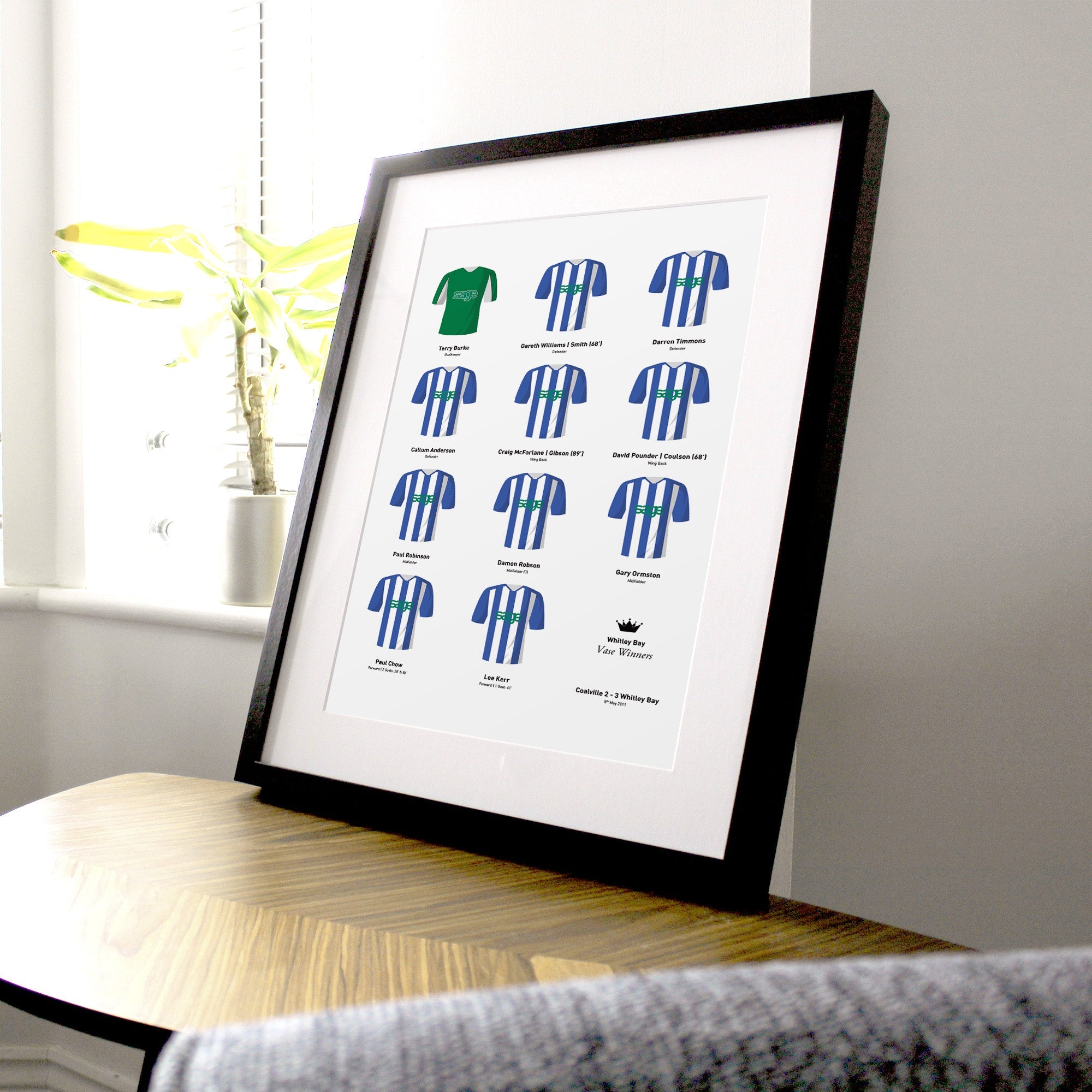 Whitley Bay 2011 Vase Winners Football Team Print Good Team On Paper