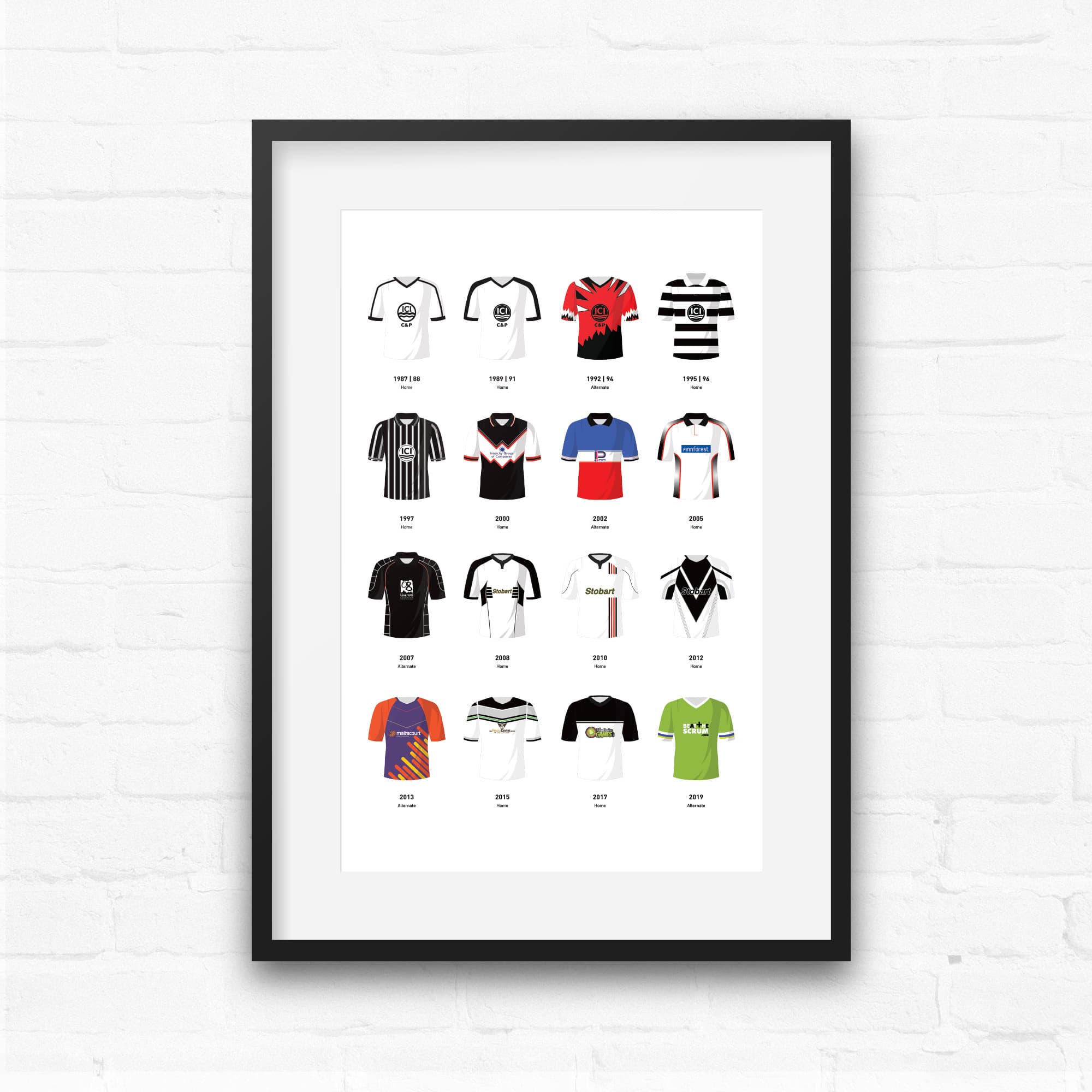 Widnes Classic Kits Rugby League Team Print