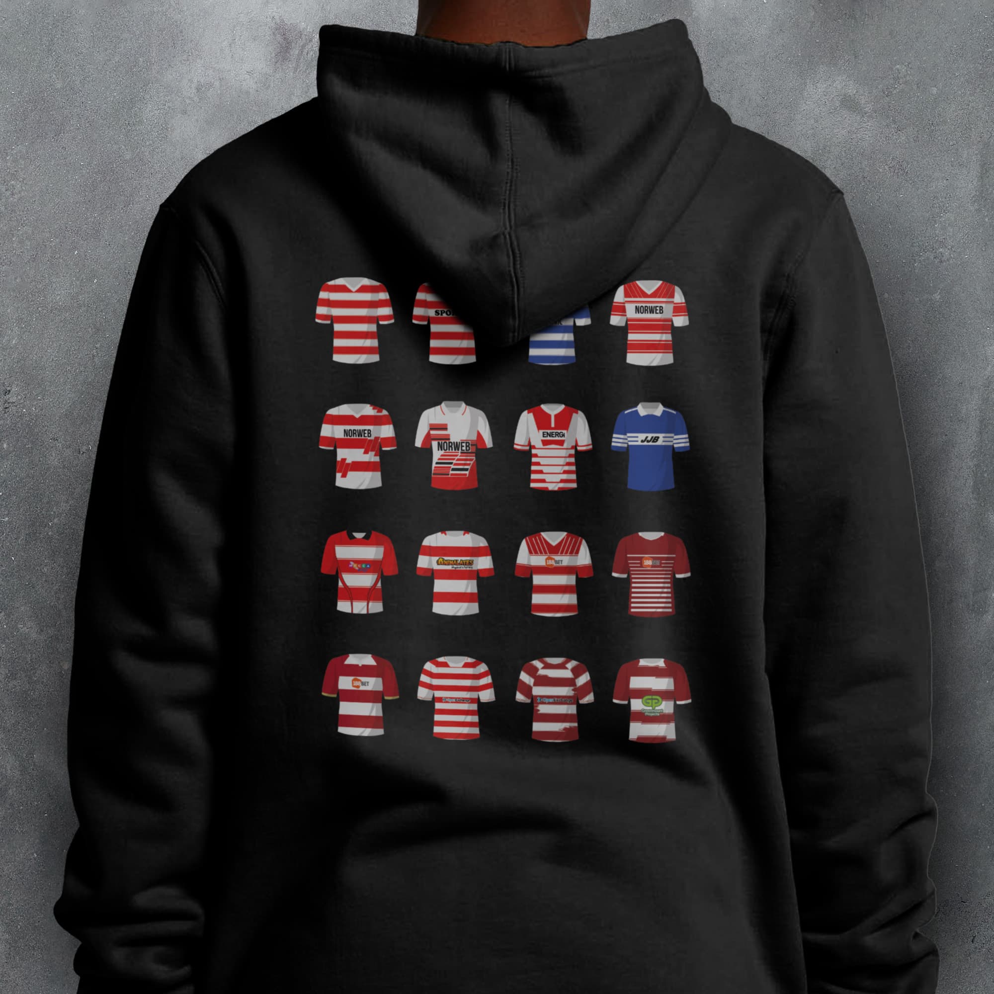 Wigan Rugby League Classic Kits Hoodie
