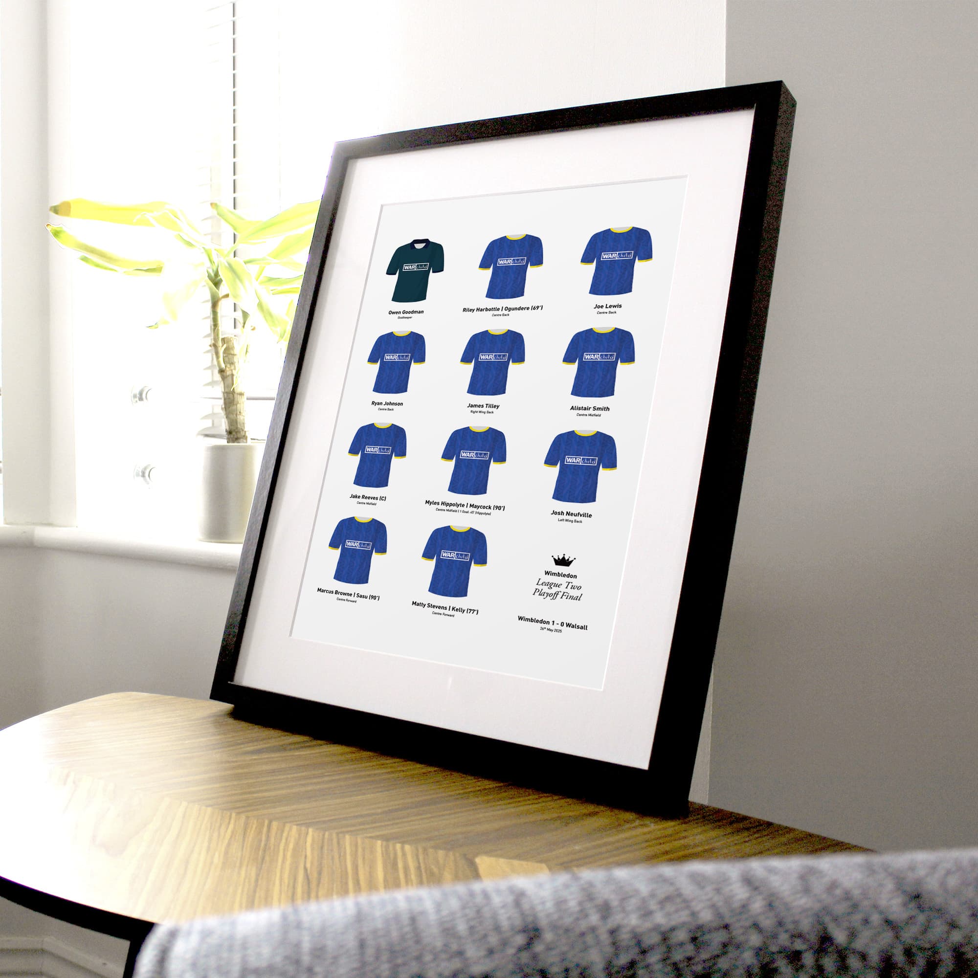 Wimbledon 2025 League 2 Playoff Winners Football Team Print