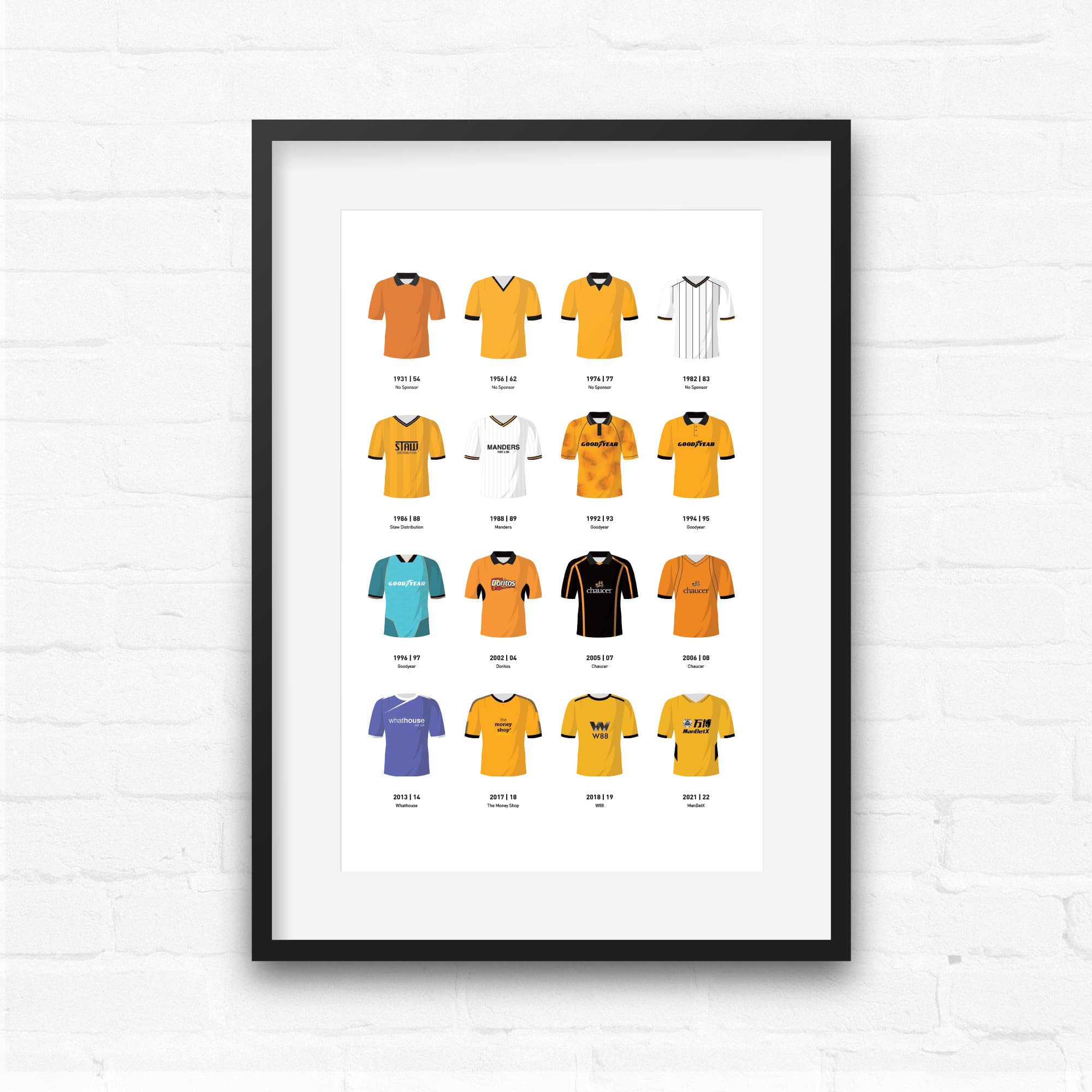 Wolves Classic Kits Football Team Print Good Team On Paper