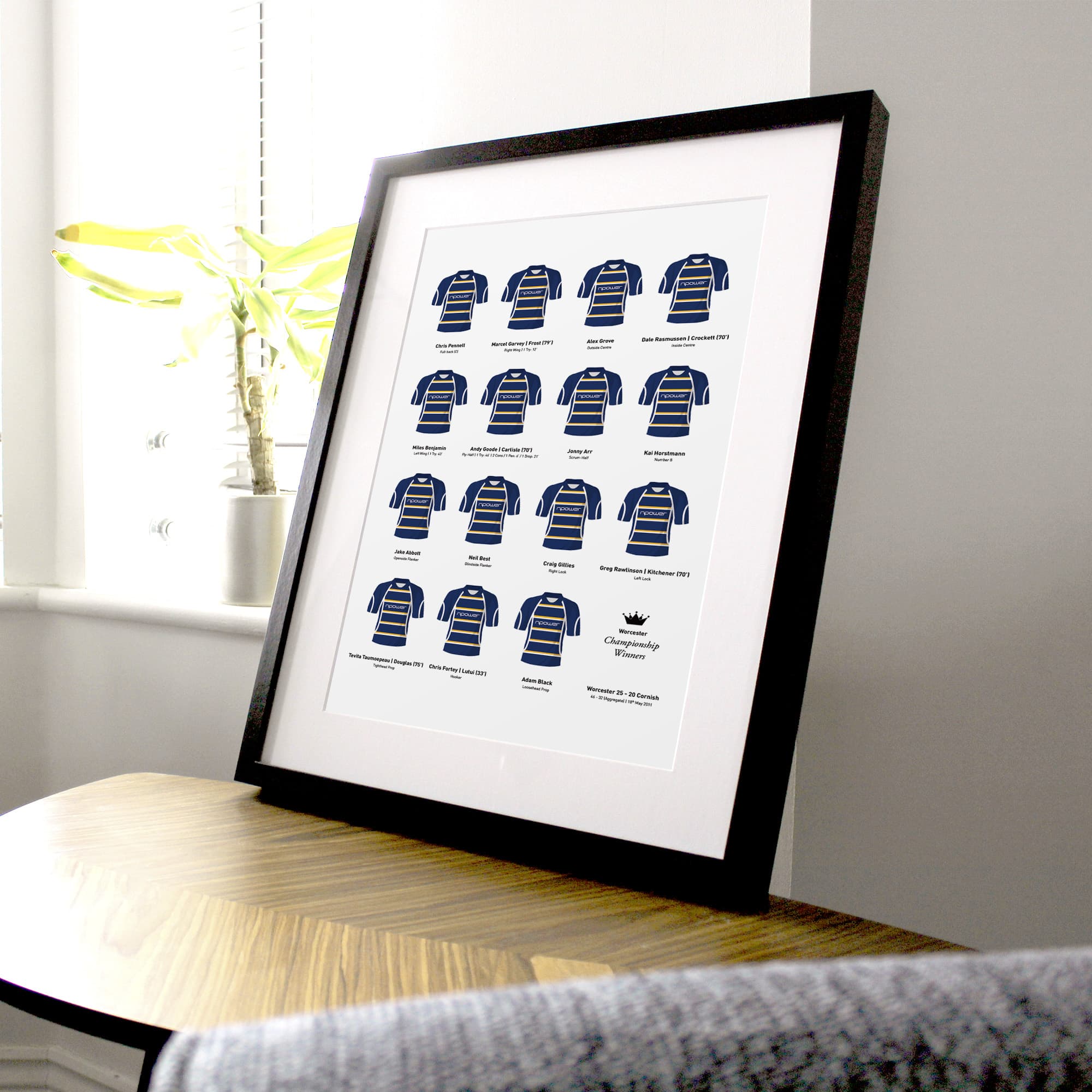 Worcester Rugby Union 2011 Championship Winners Team Print