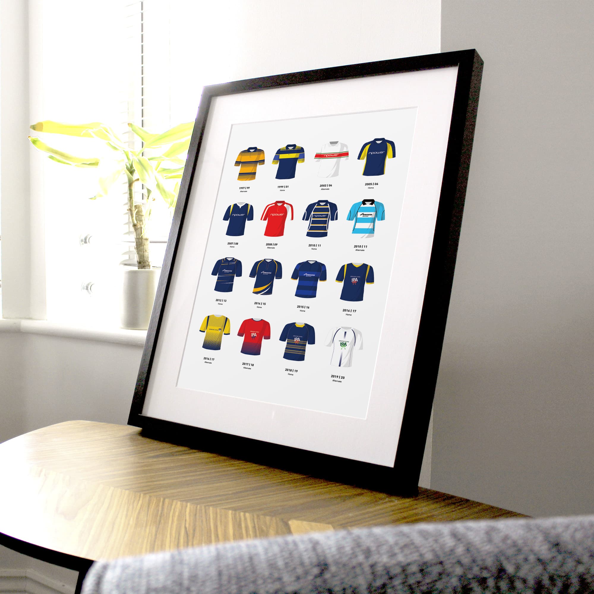 Worcester Classic Kits Rugby Union Team Print