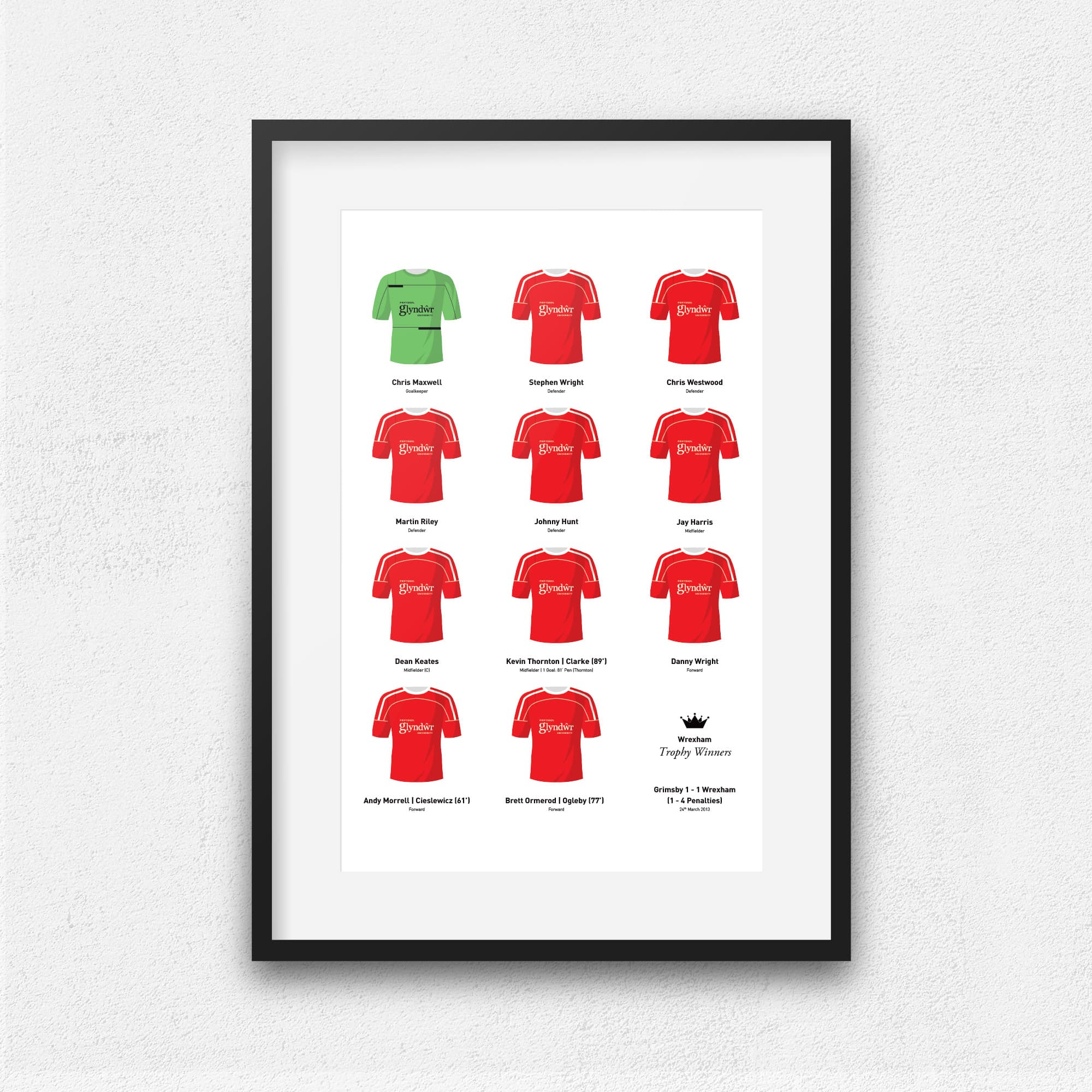 Wrexham 2013 Trophy Winners Football Team Print Good Team On Paper