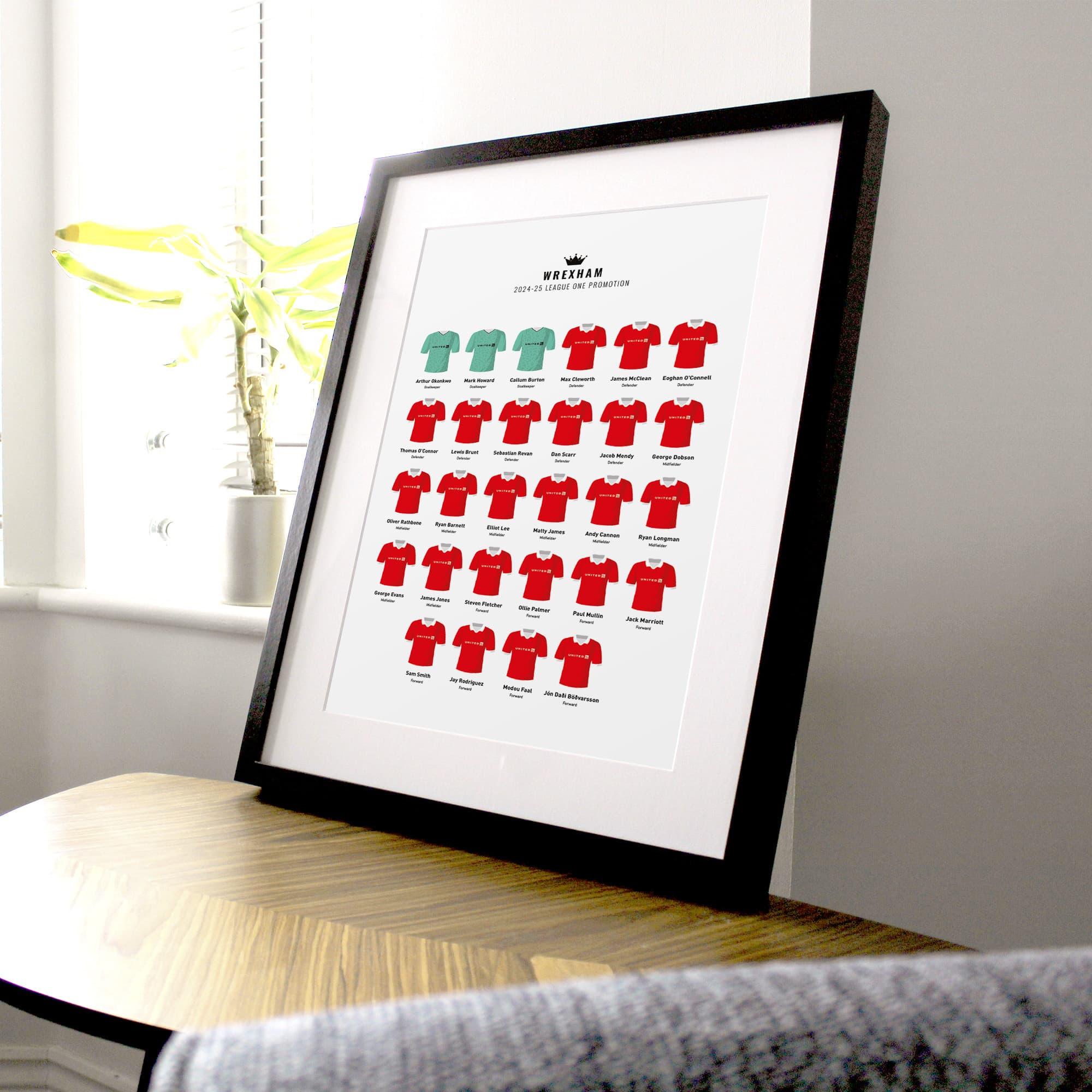 Wrexham 2025 League One Promotion Football Team Print