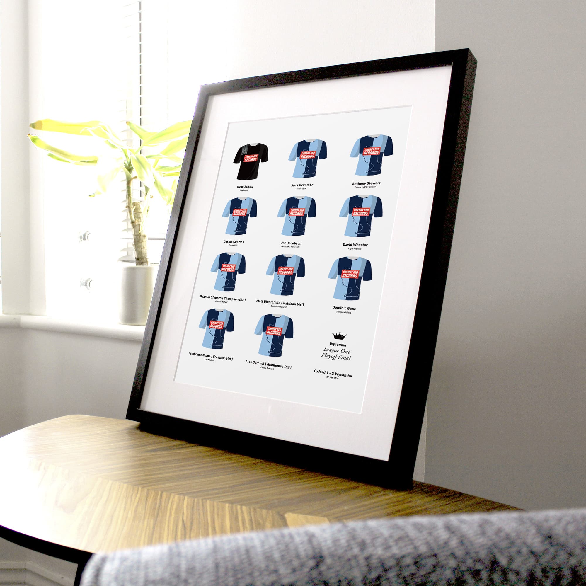 Wycombe 2020 League 1 Playoff Winners Football Team Print Good Team On Paper