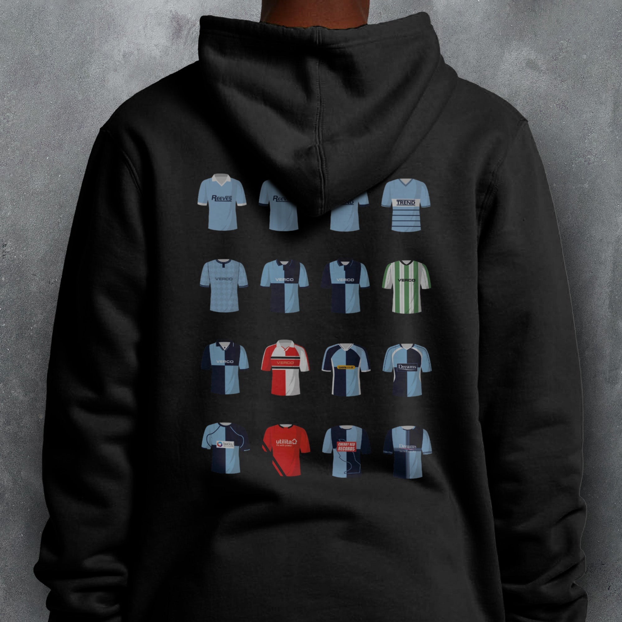 Wycombe Classic Kits Football Hoodie Good Team On Paper