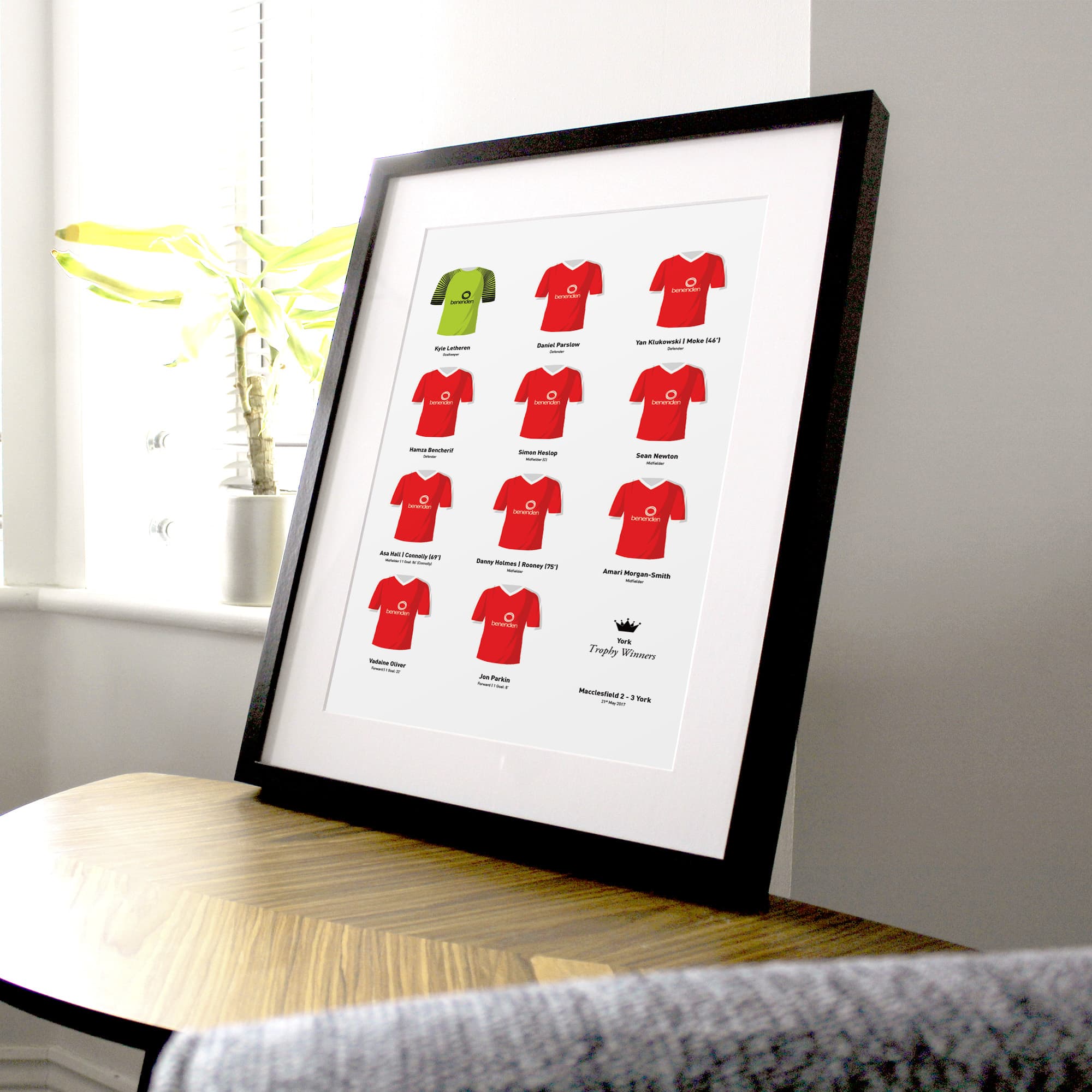 York 2017 Trophy Winners Football Team Print Good Team On Paper