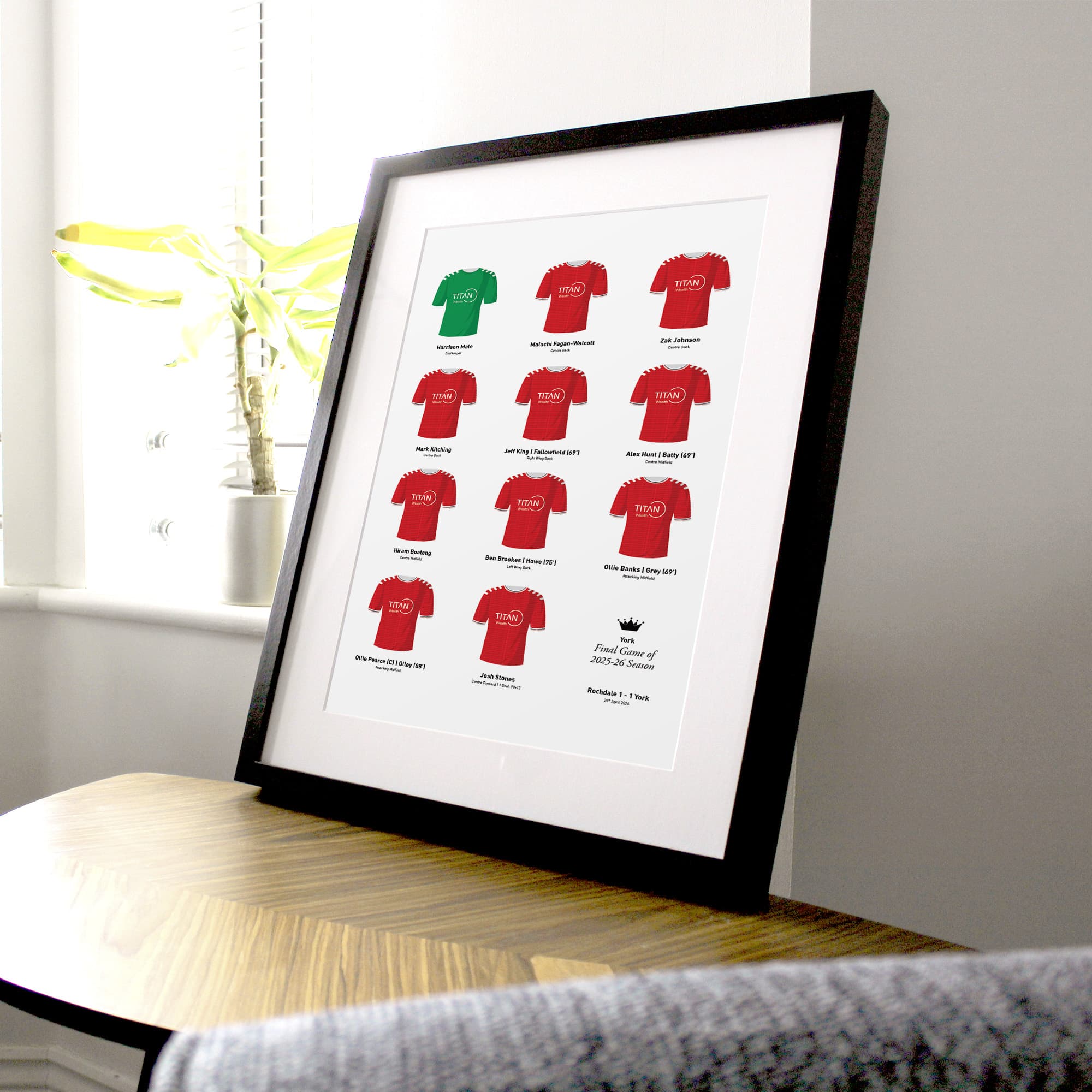 York 2026 National League Final Game Football Team Print