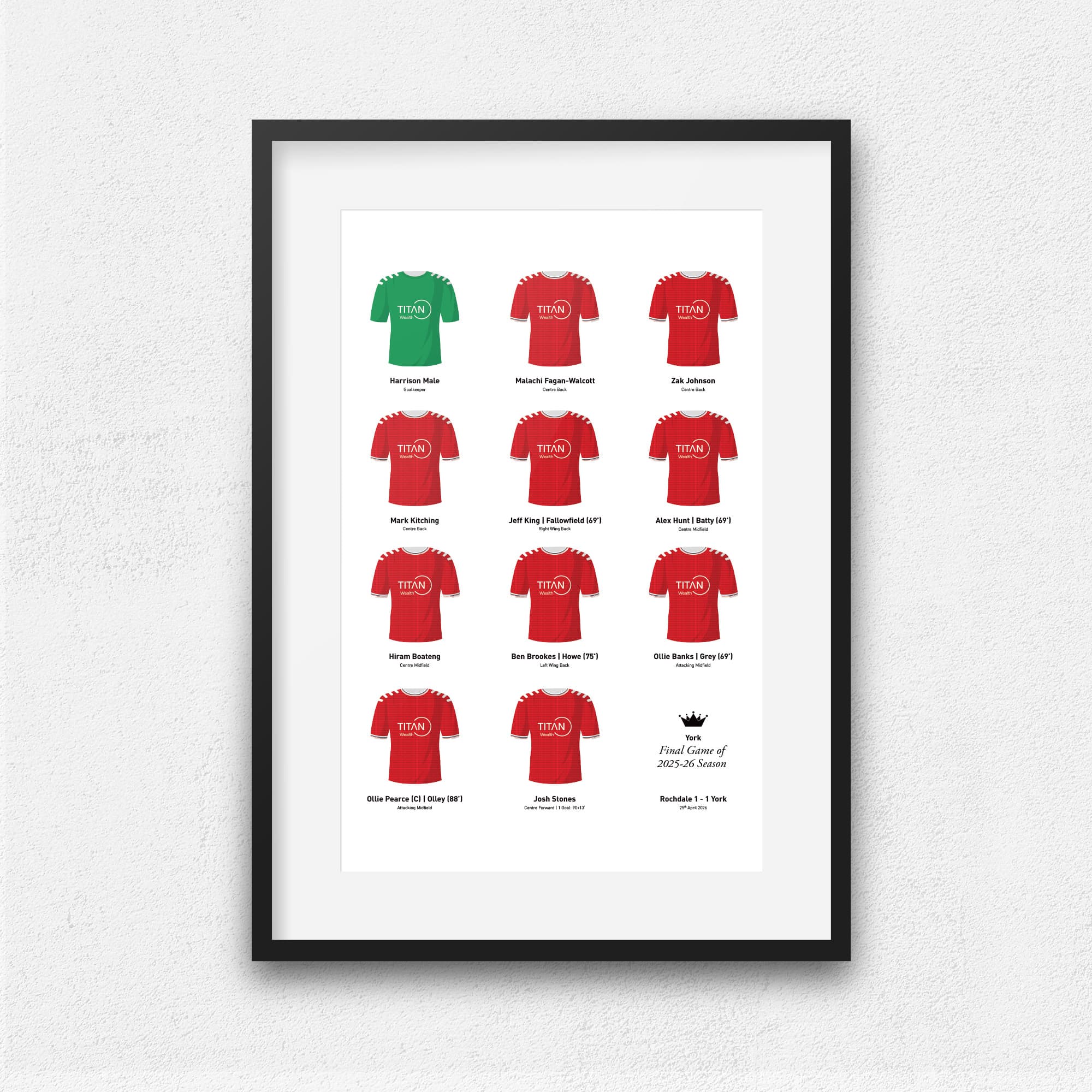 York 2026 National League Final Game Football Team Print