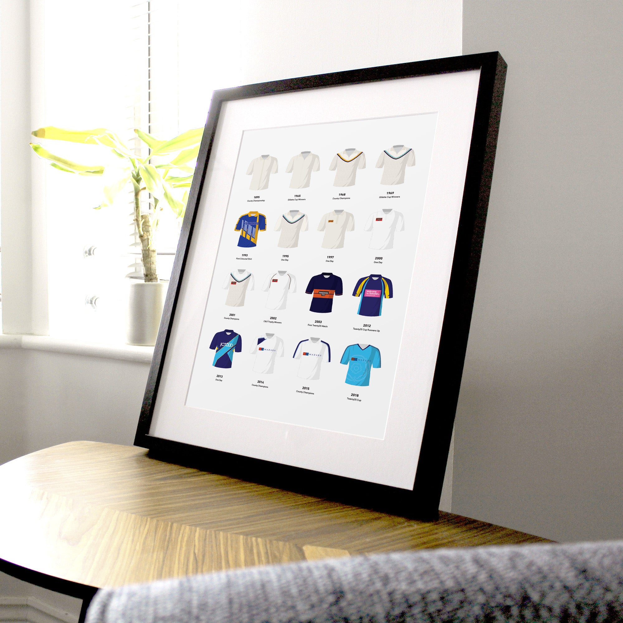 Yorkshire Cricket Classic Kits Cricket Team Print