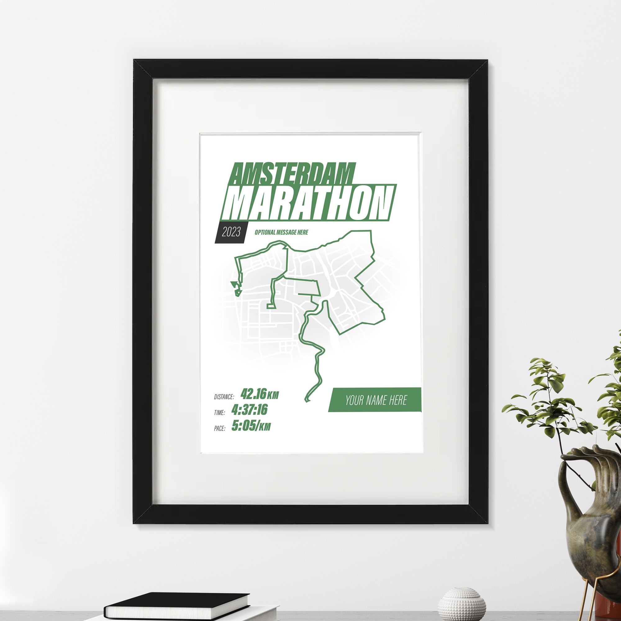 PERSONALISED 'Amazing Pace' Amsterdam Marathon Finishers Print