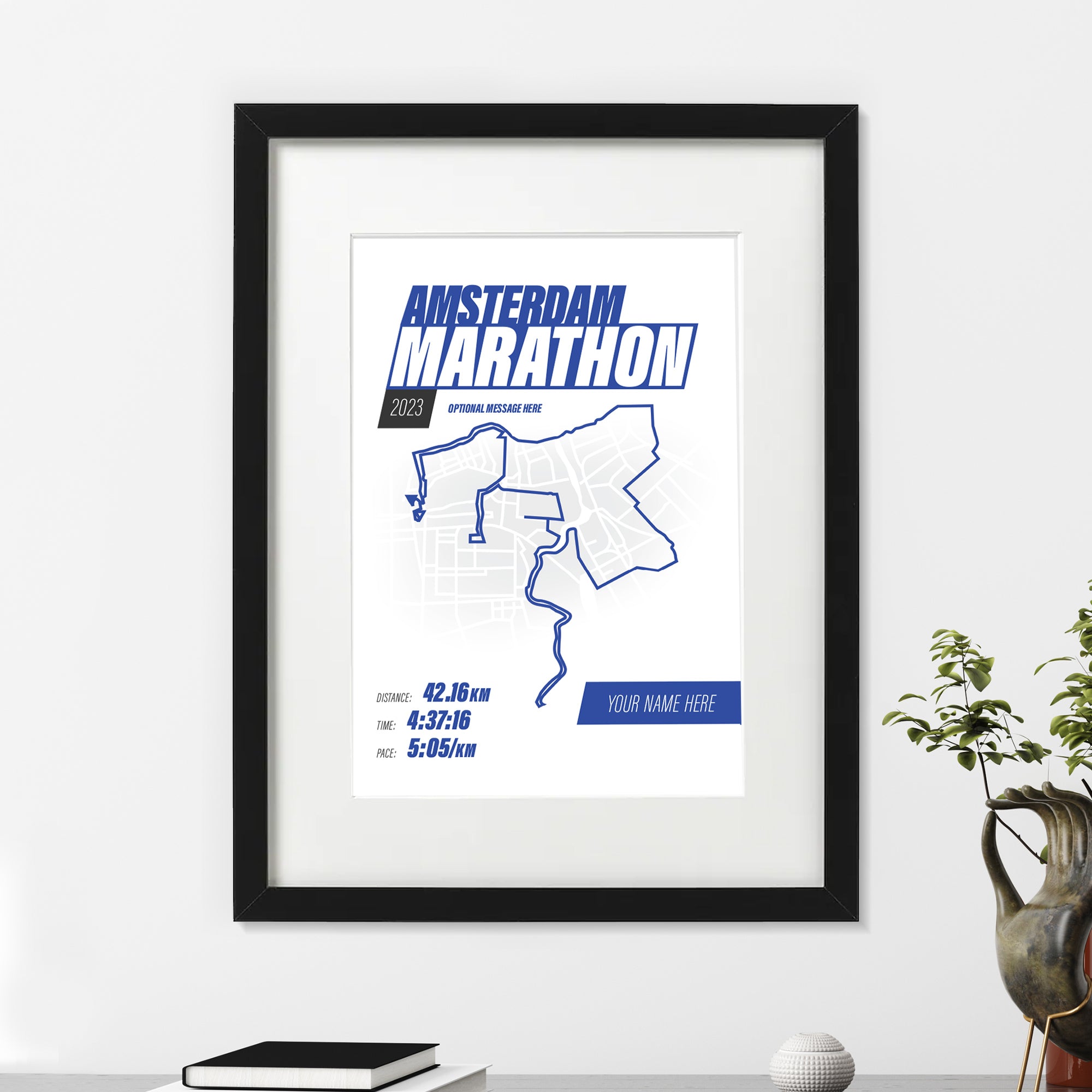 PERSONALISED 'Amazing Pace' Amsterdam Marathon Finishers Print