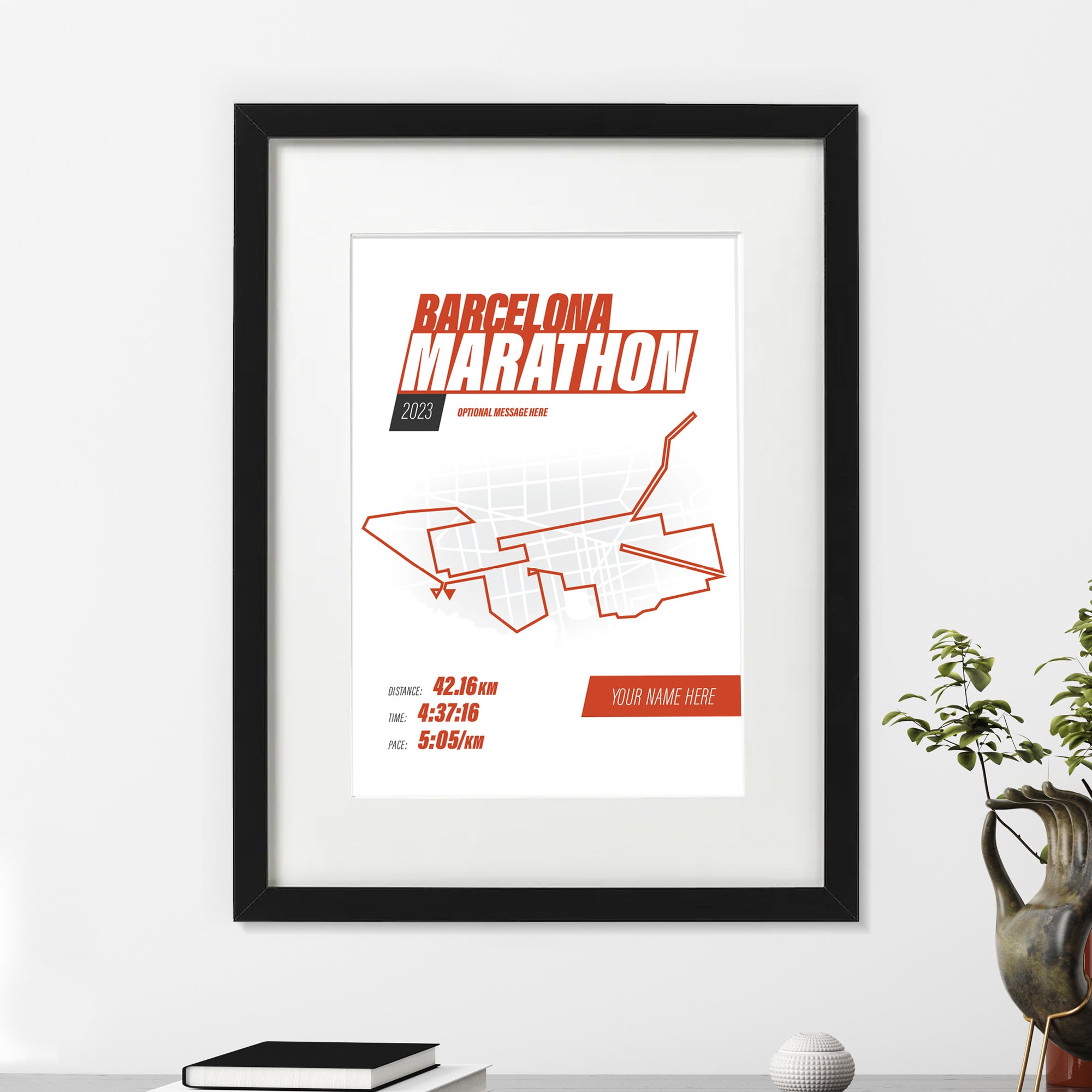 PERSONALISED 'Amazing Pace' Barcelona Marathon Finishers Print