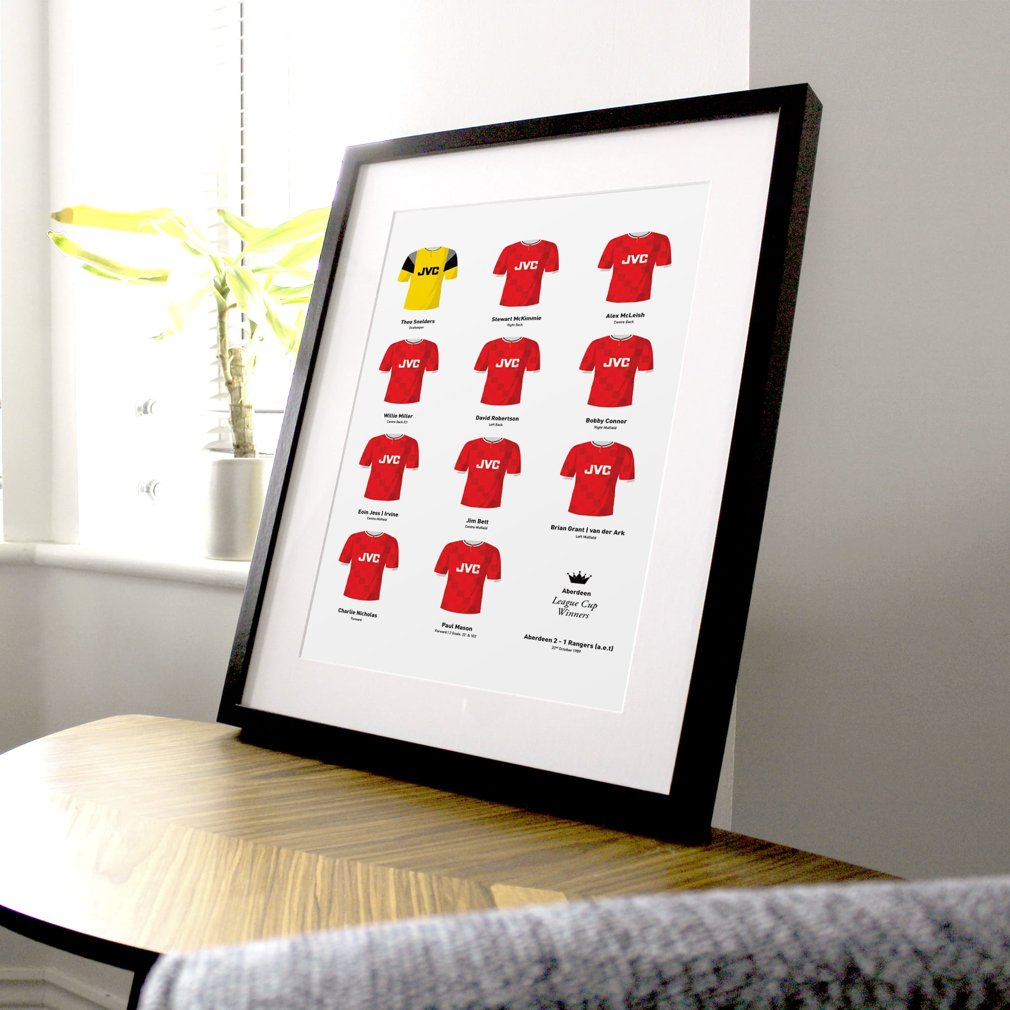 Aberdeen 1989 League Cup Winners Football Team Print Good Team On Paper