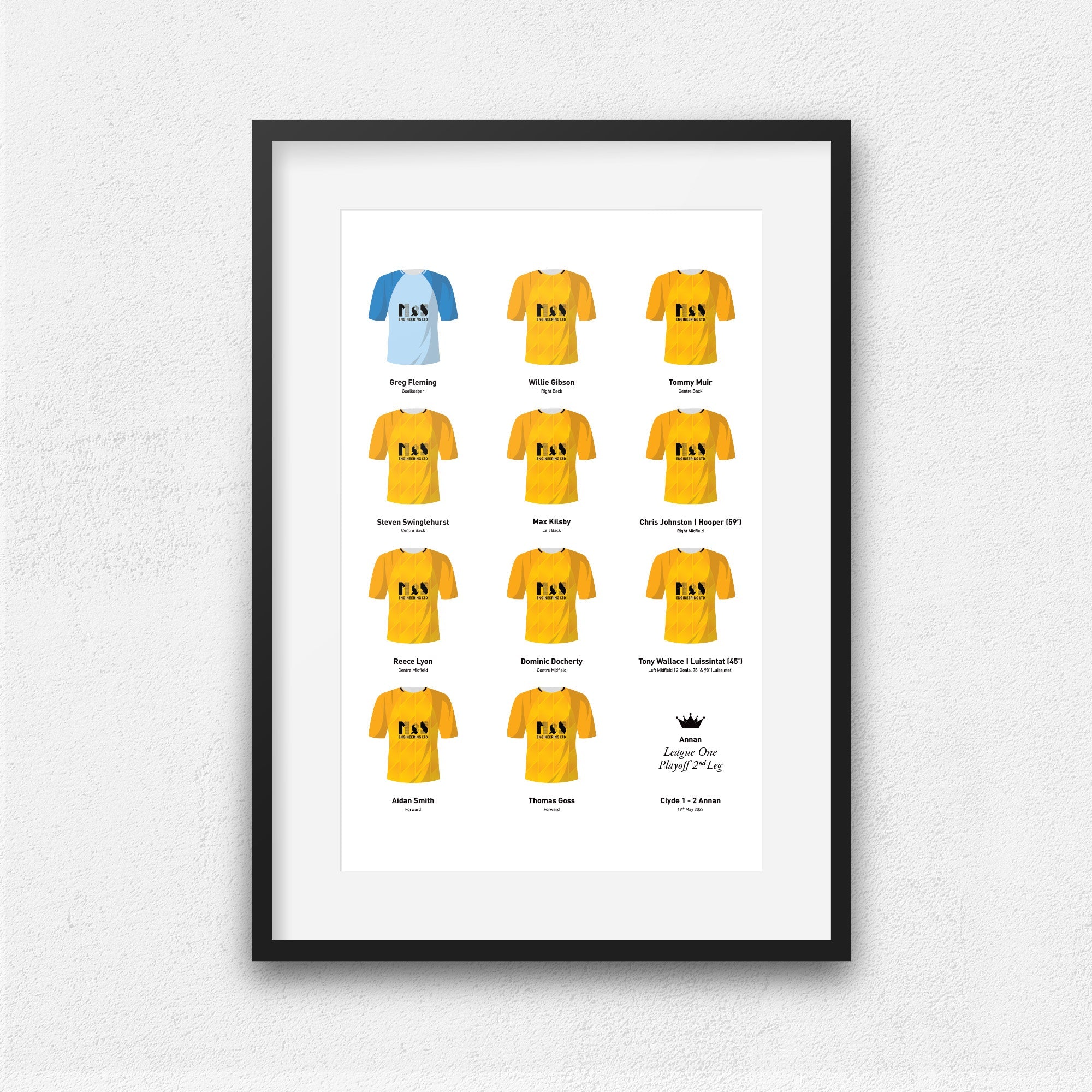 Annan 2023 League 1 Playoff Winners Football Team Print Good Team On Paper