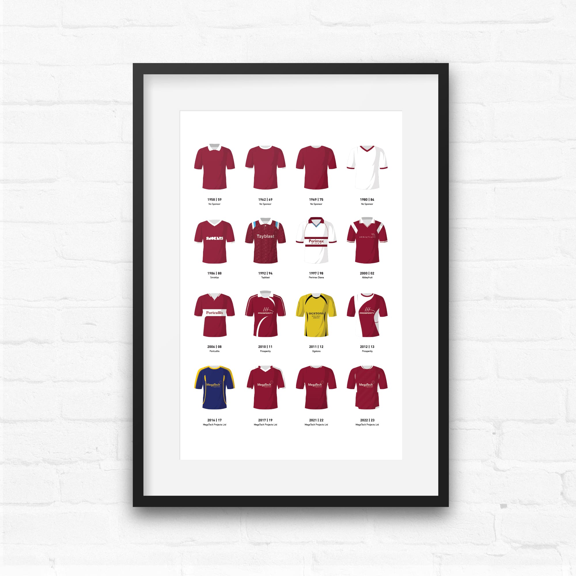 Arbroath Classic Kits Football Team Print Good Team On Paper