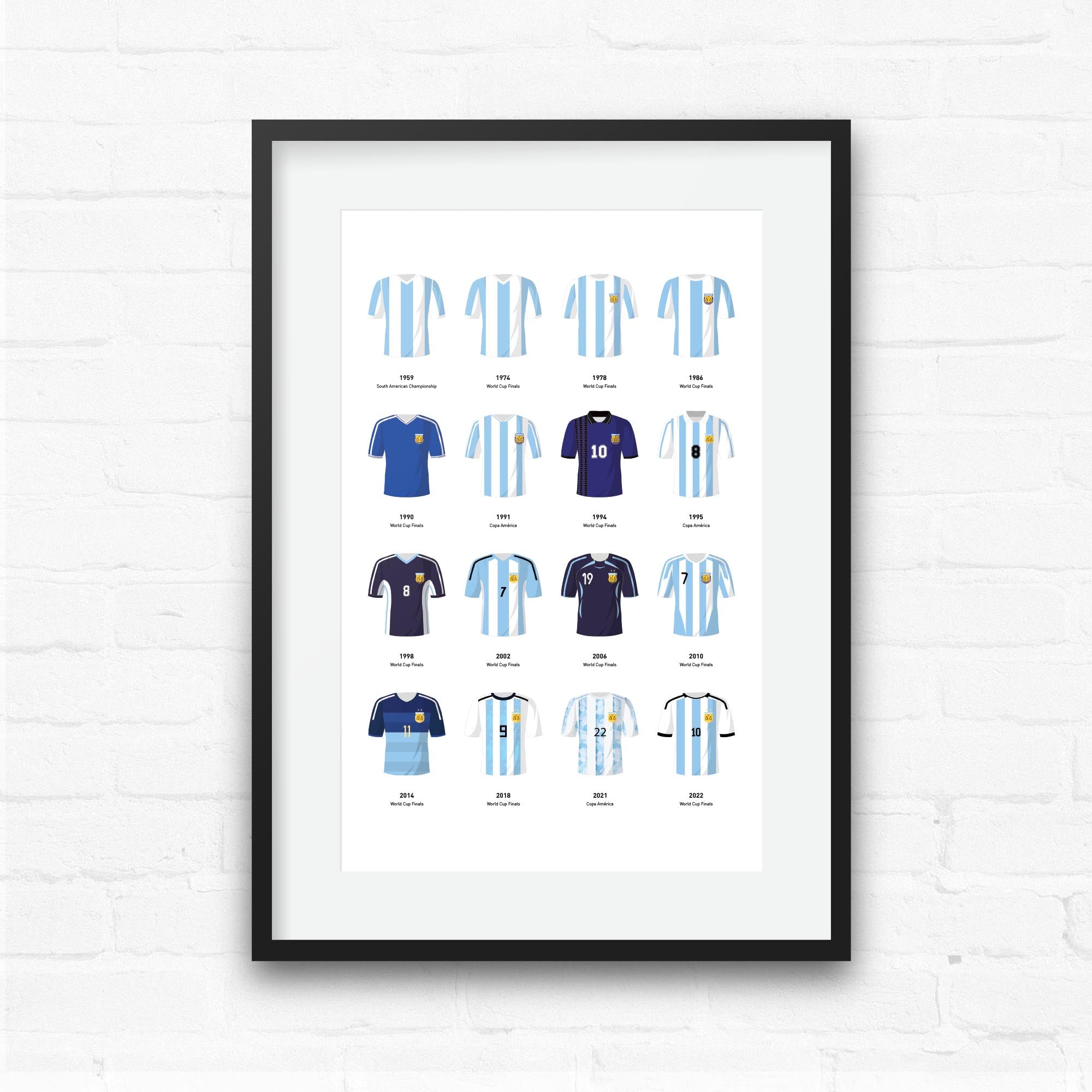 Argentina Classic Kits Football Team Print Good Team On Paper