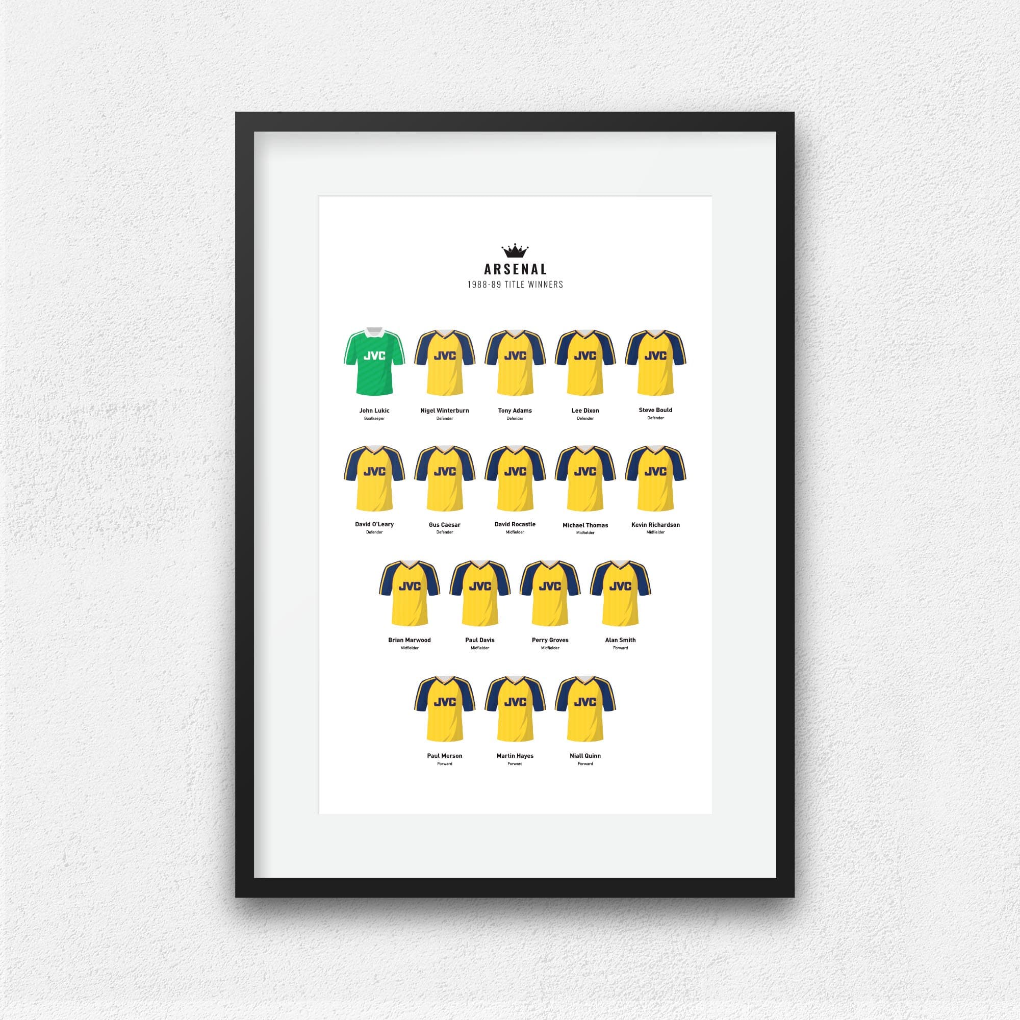 Arsenal 1989 Title Winners Football Team Print Good Team On Paper