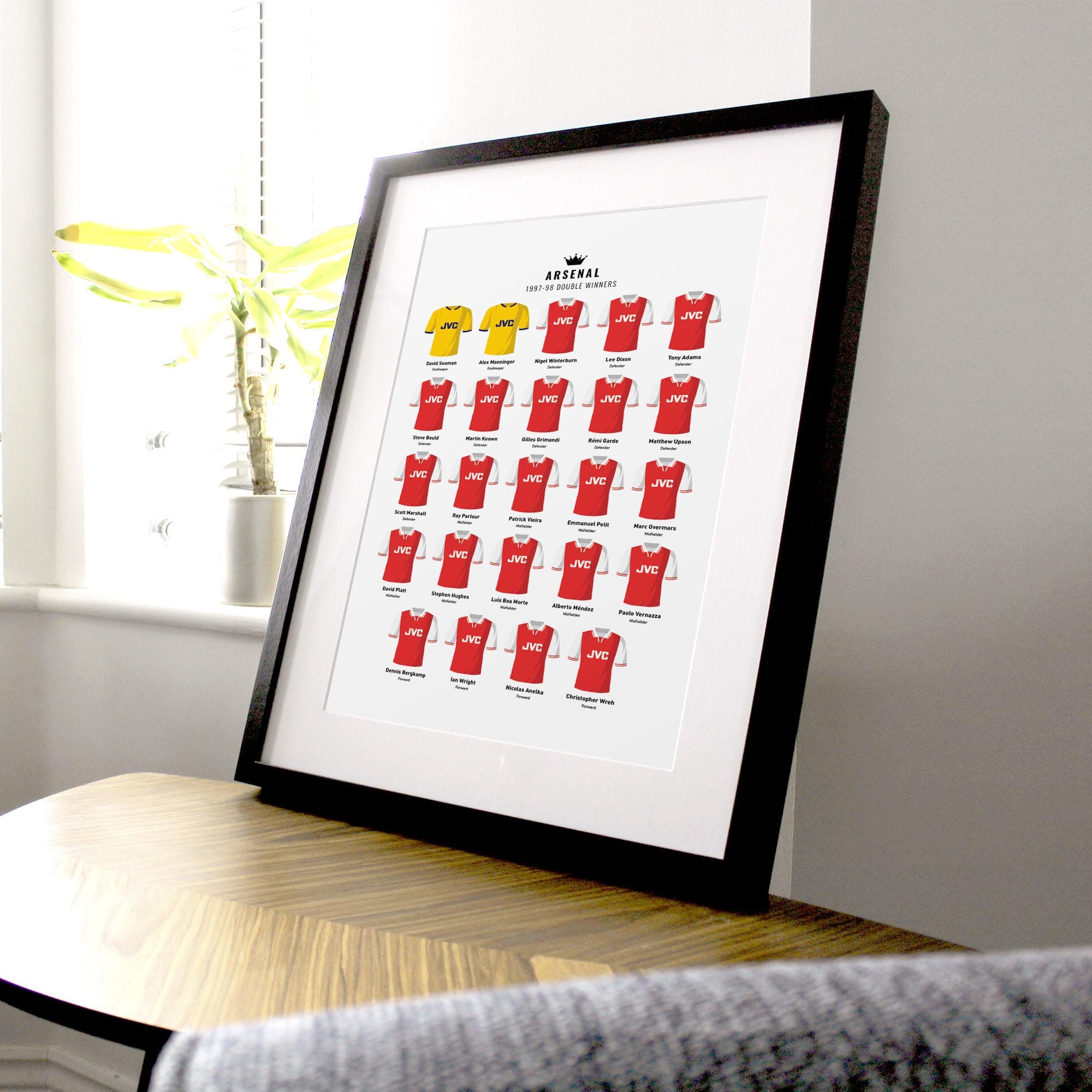 Arsenal 1998 Double Winners Football Team Print Good Team On Paper