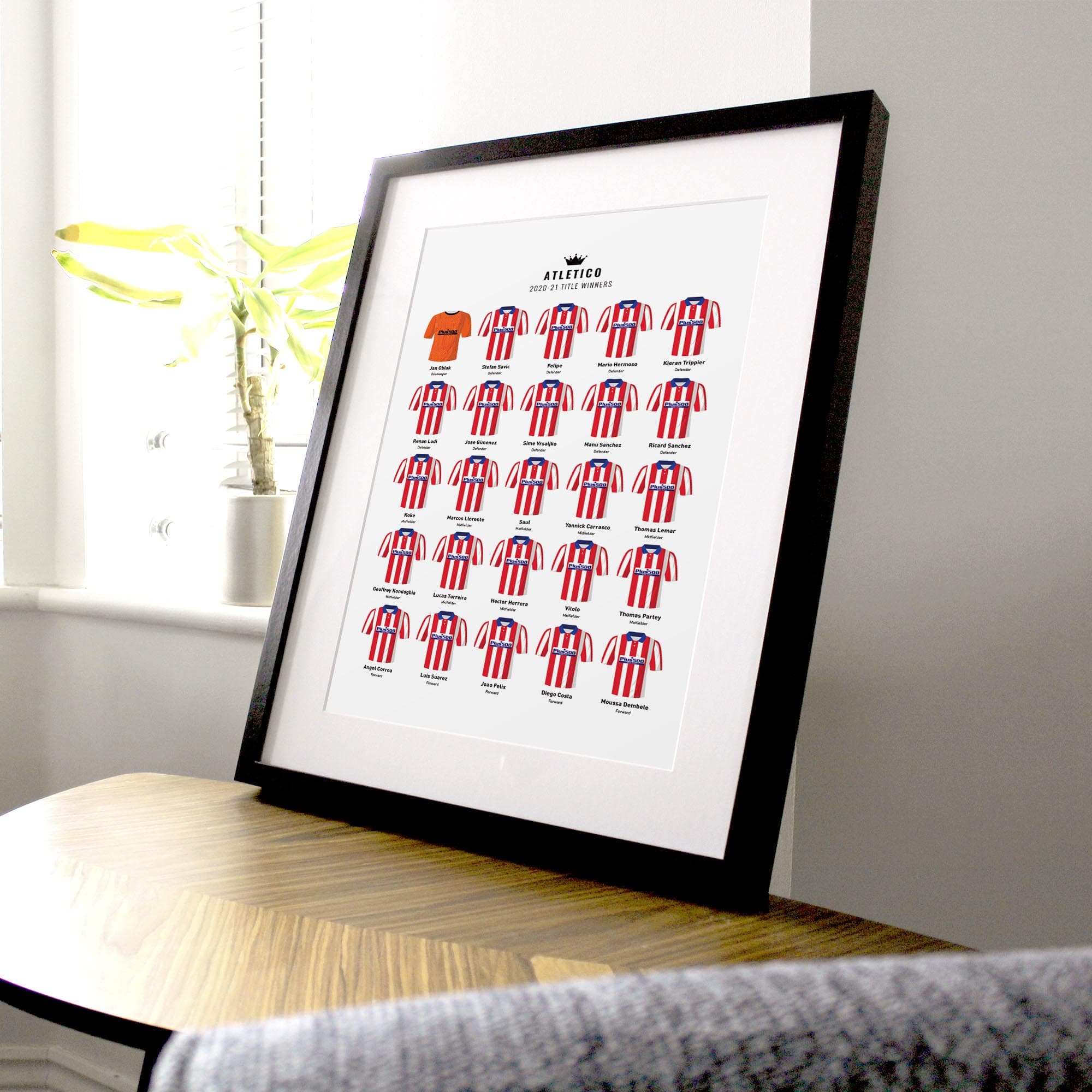 Atletico 2021 Title Winners Football Team Print Good Team On Paper