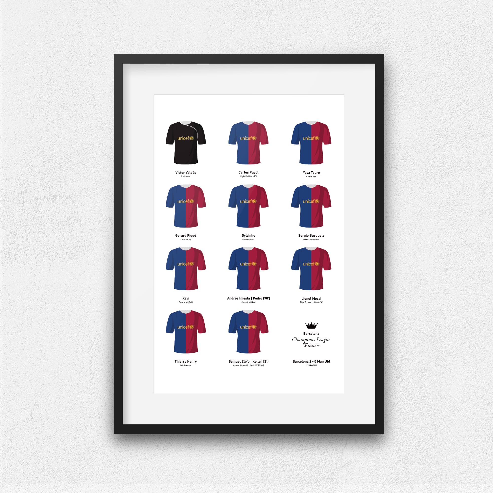 Barcelona 2009 European Champions Football Team Print Good Team On Paper