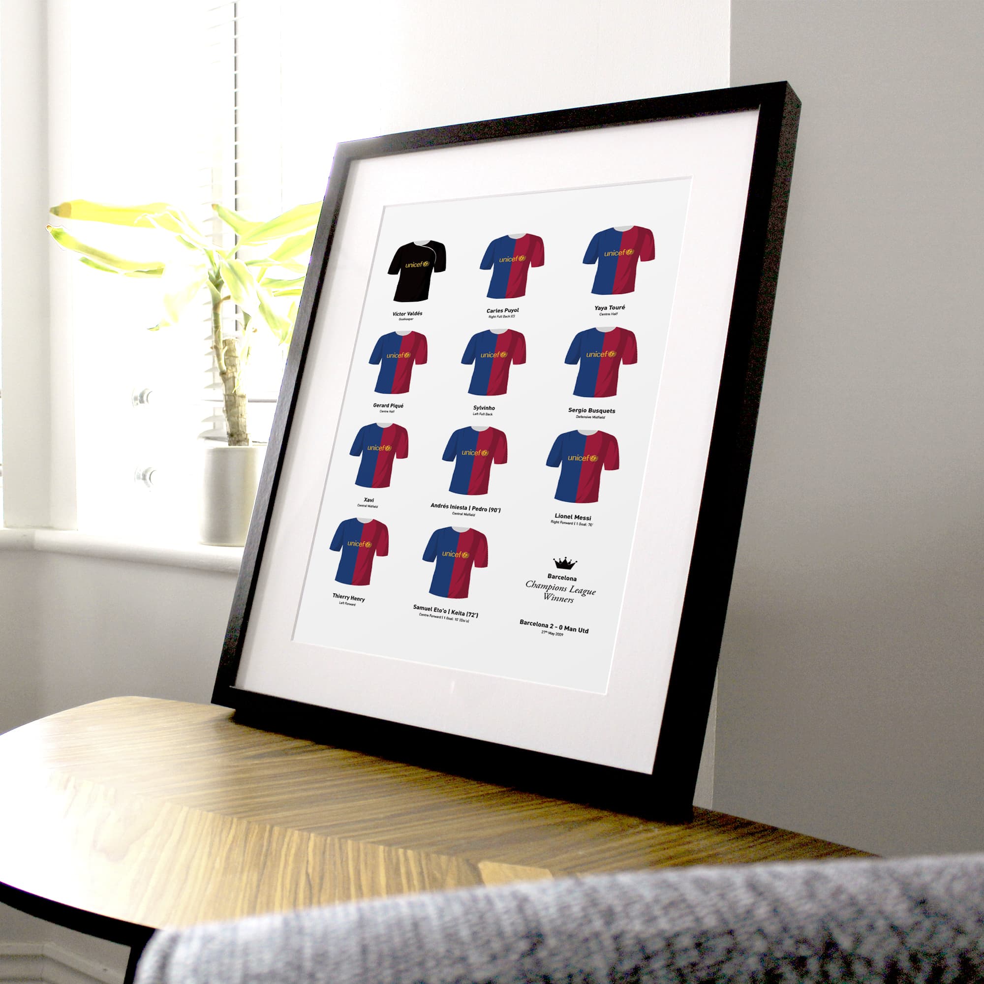 Barcelona 2009 European Champions Football Team Print Good Team On Paper