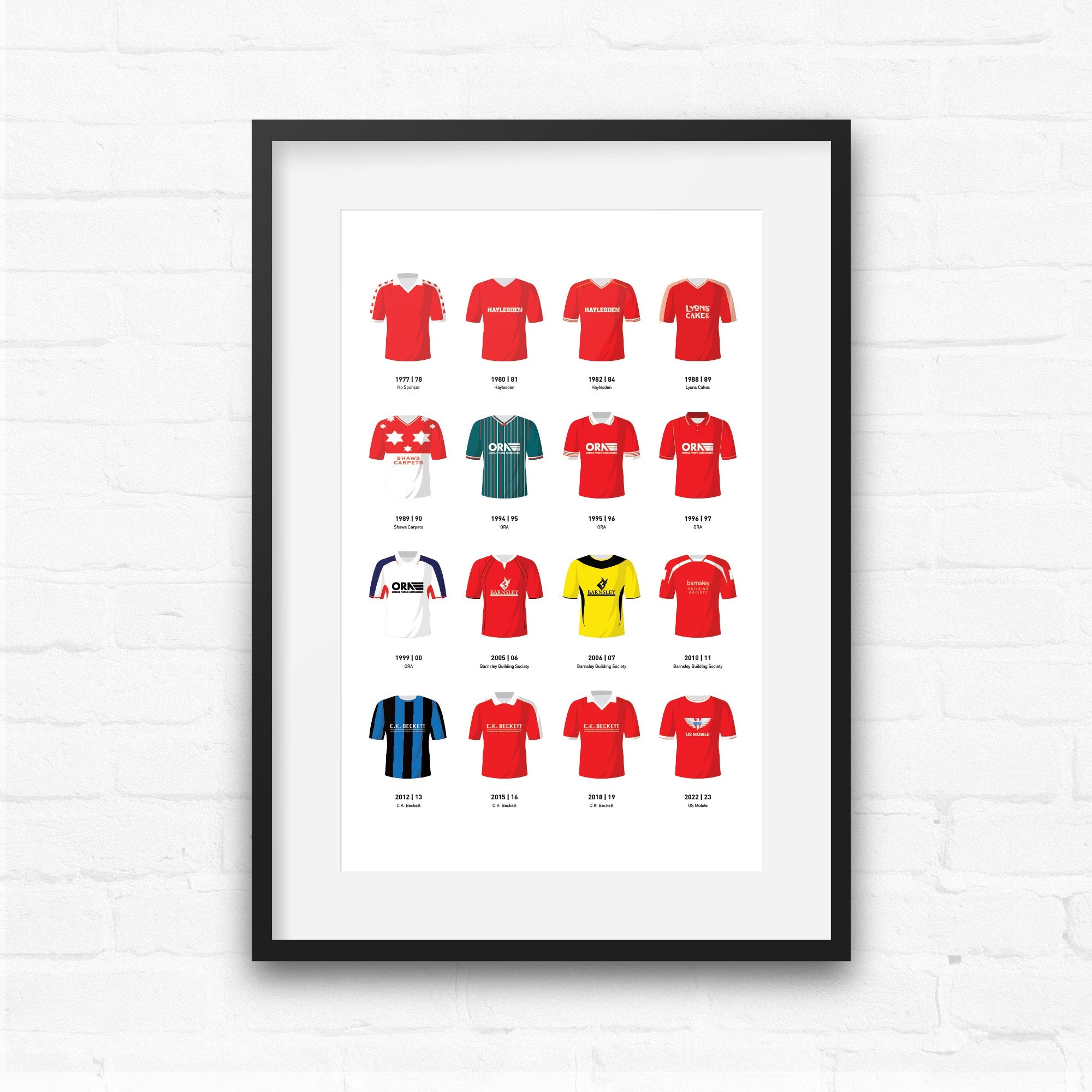 Barnsley Classic Kits Football Team Print Good Team On Paper