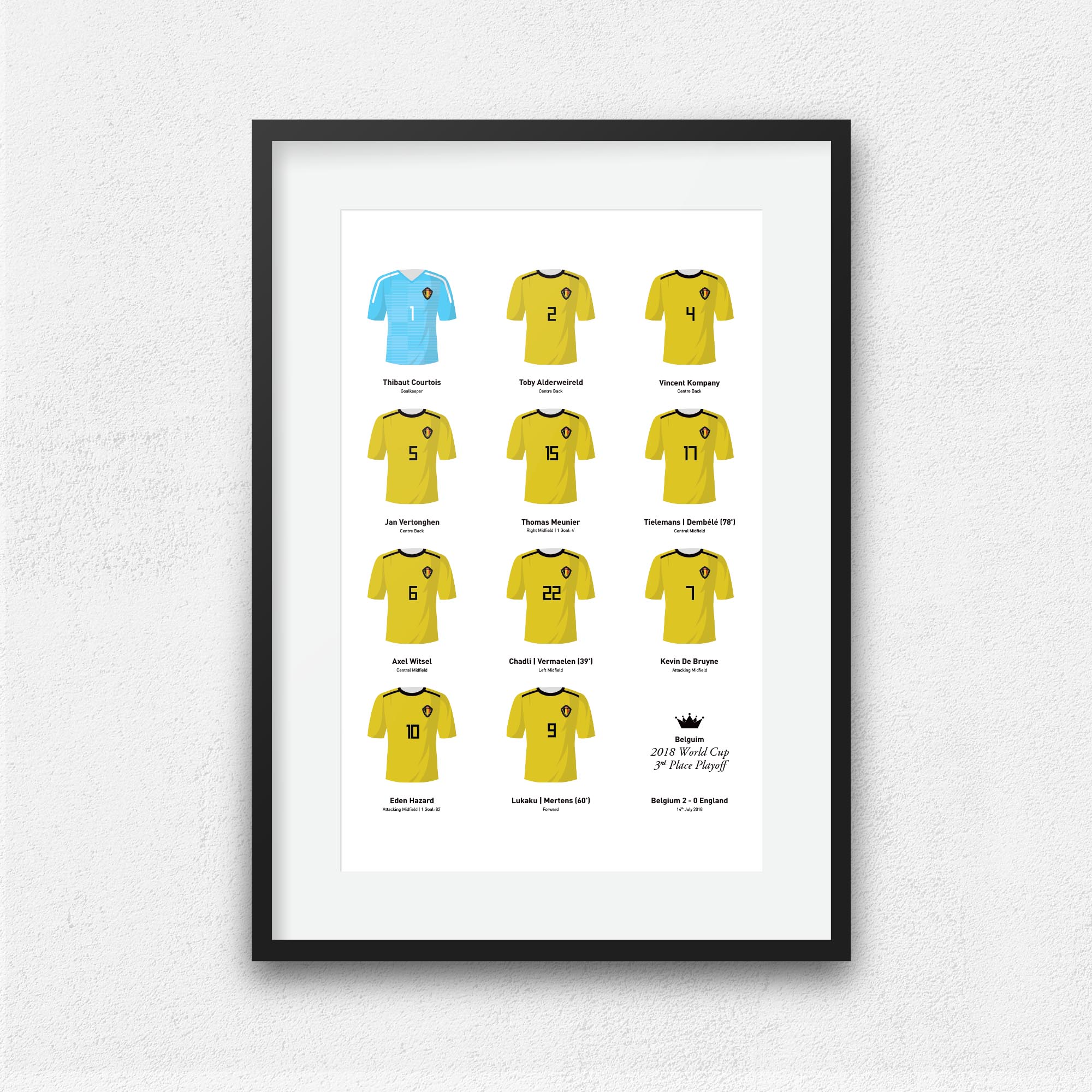 Belgium 2018 World Cup Football Team Print Good Team On Paper