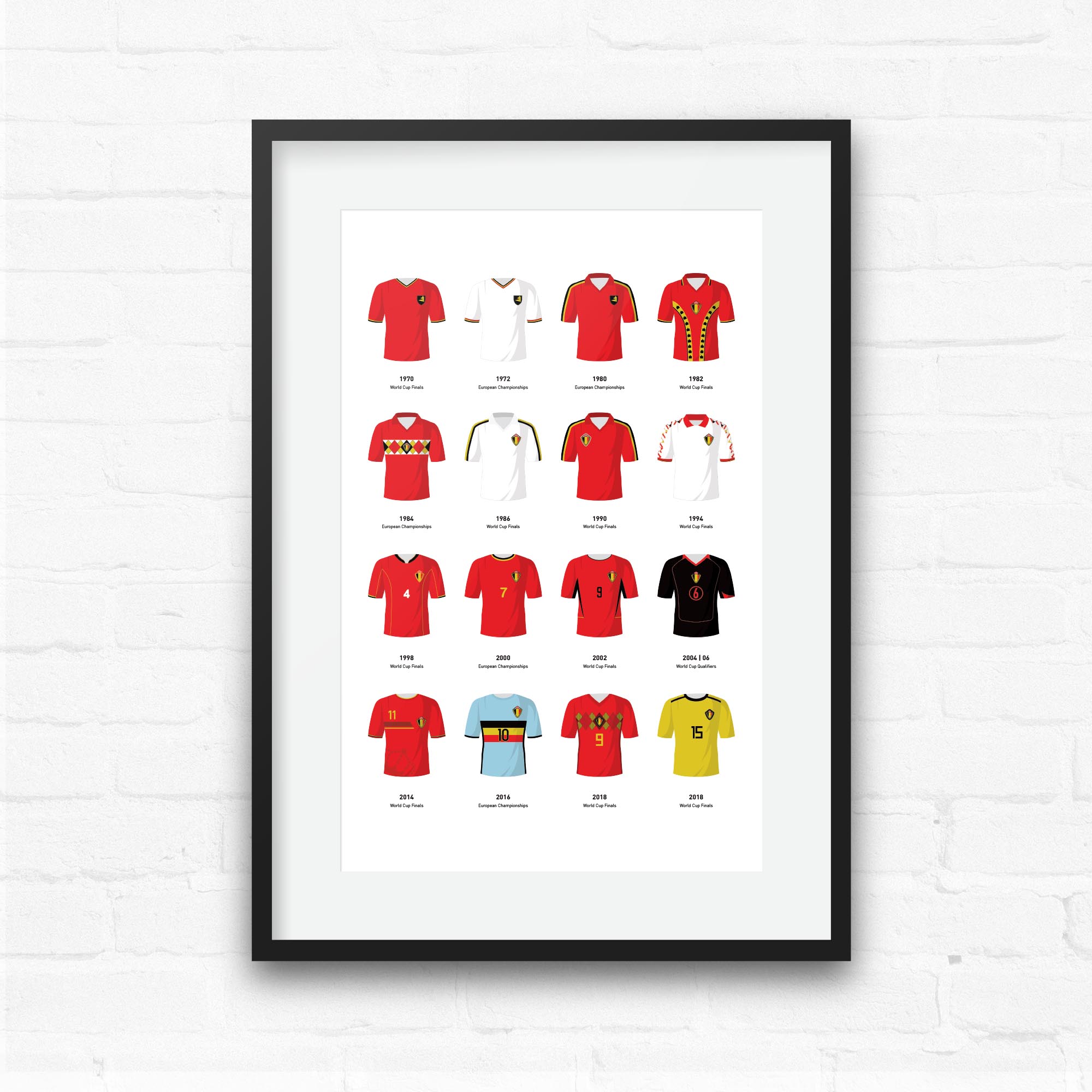 Belgium Classic Kits Football Team Print Good Team On Paper