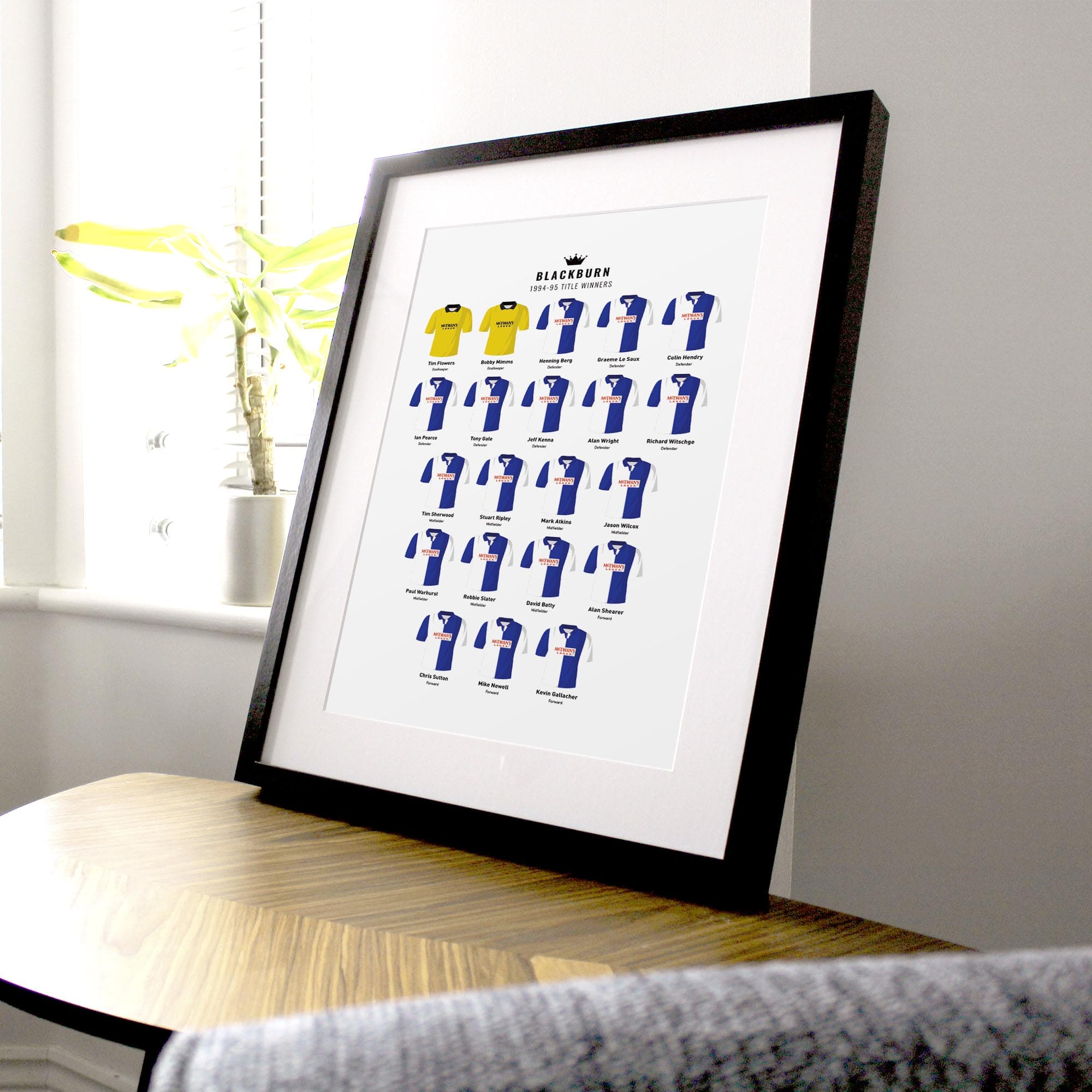 Blackburn 1995 Title Winners Football Team Print Good Team On Paper