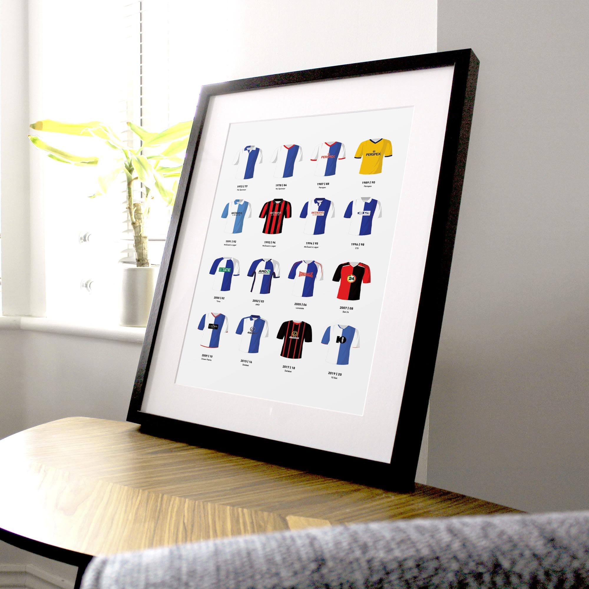 Blackburn Classic Kits Football Team Print Good Team On Paper
